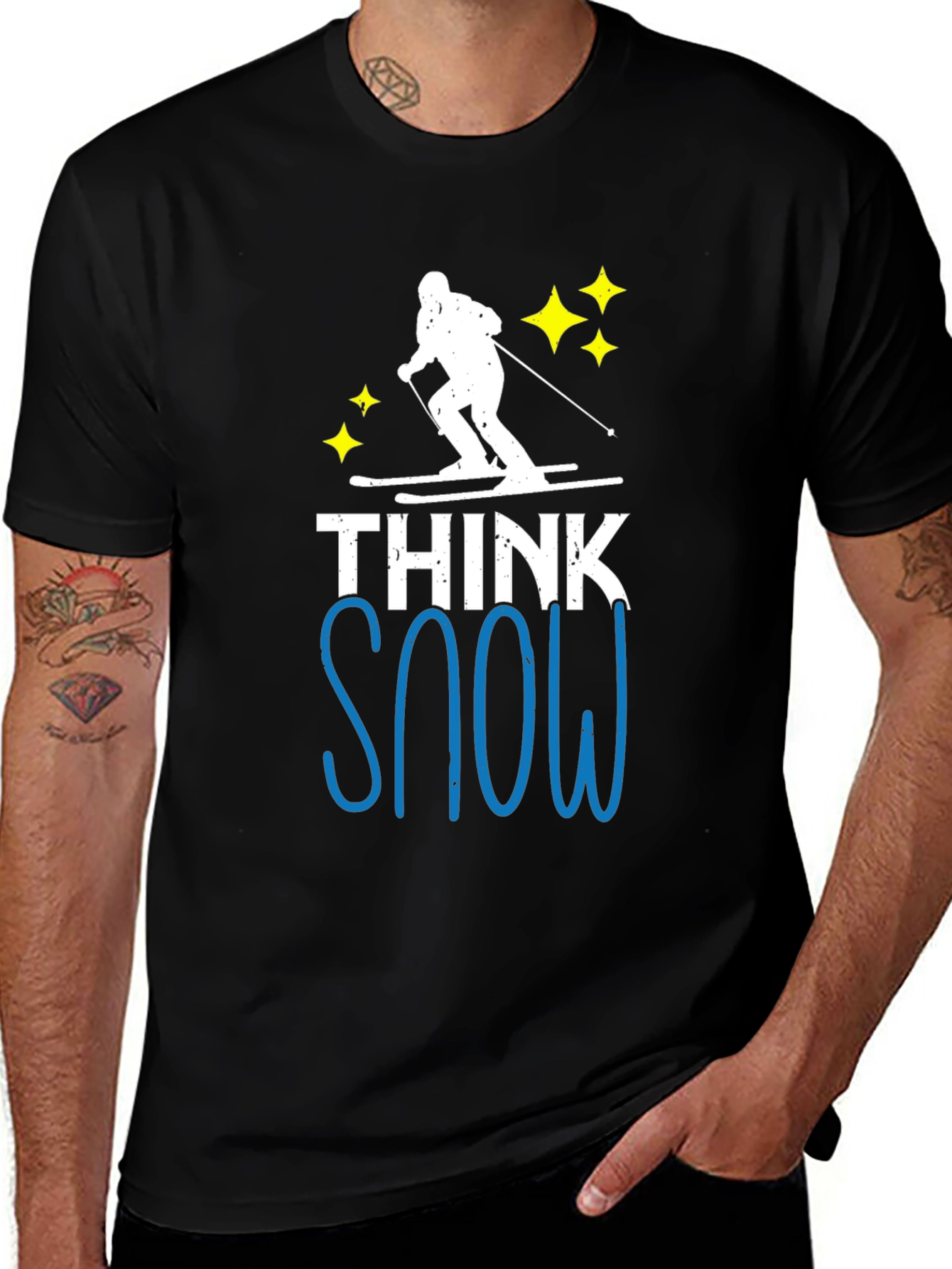 Variant 11 of Think Snow Ski T-Shirt - Winter Apparel