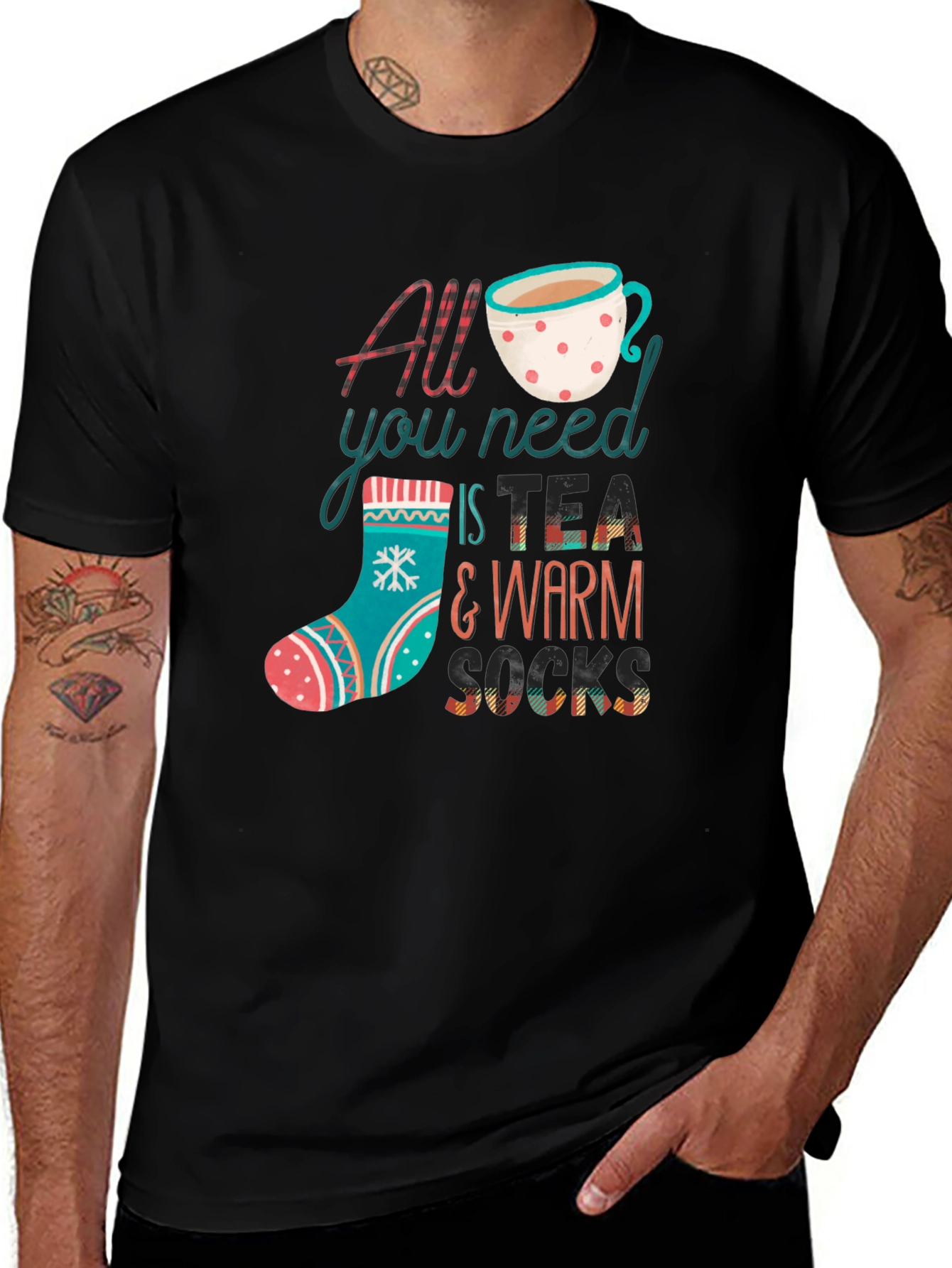 Variant 23 of Cozy Tea & Socks Graphic T-Shirt - All You Need