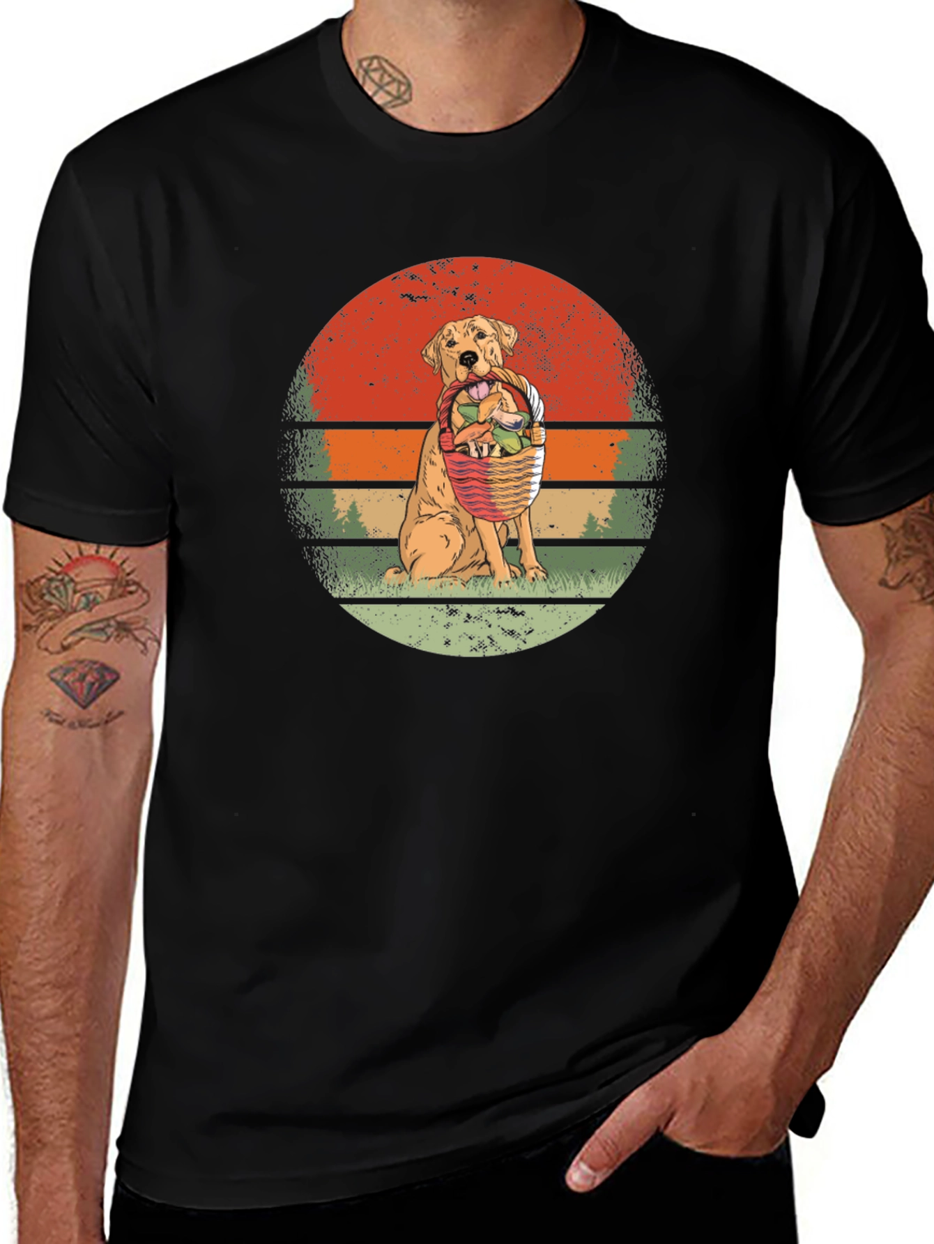 Dog Easter Basket Graphic T-Shirt