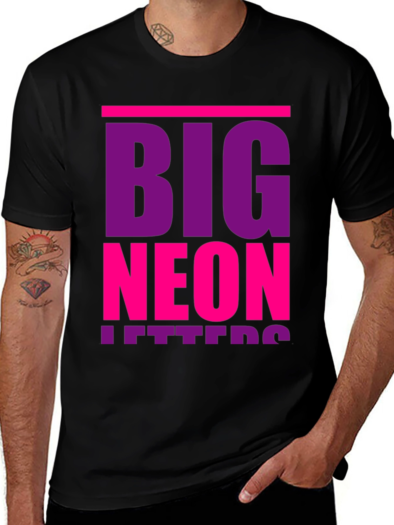 Variant 7 of Big Neon Letters Graphic T-Shirt