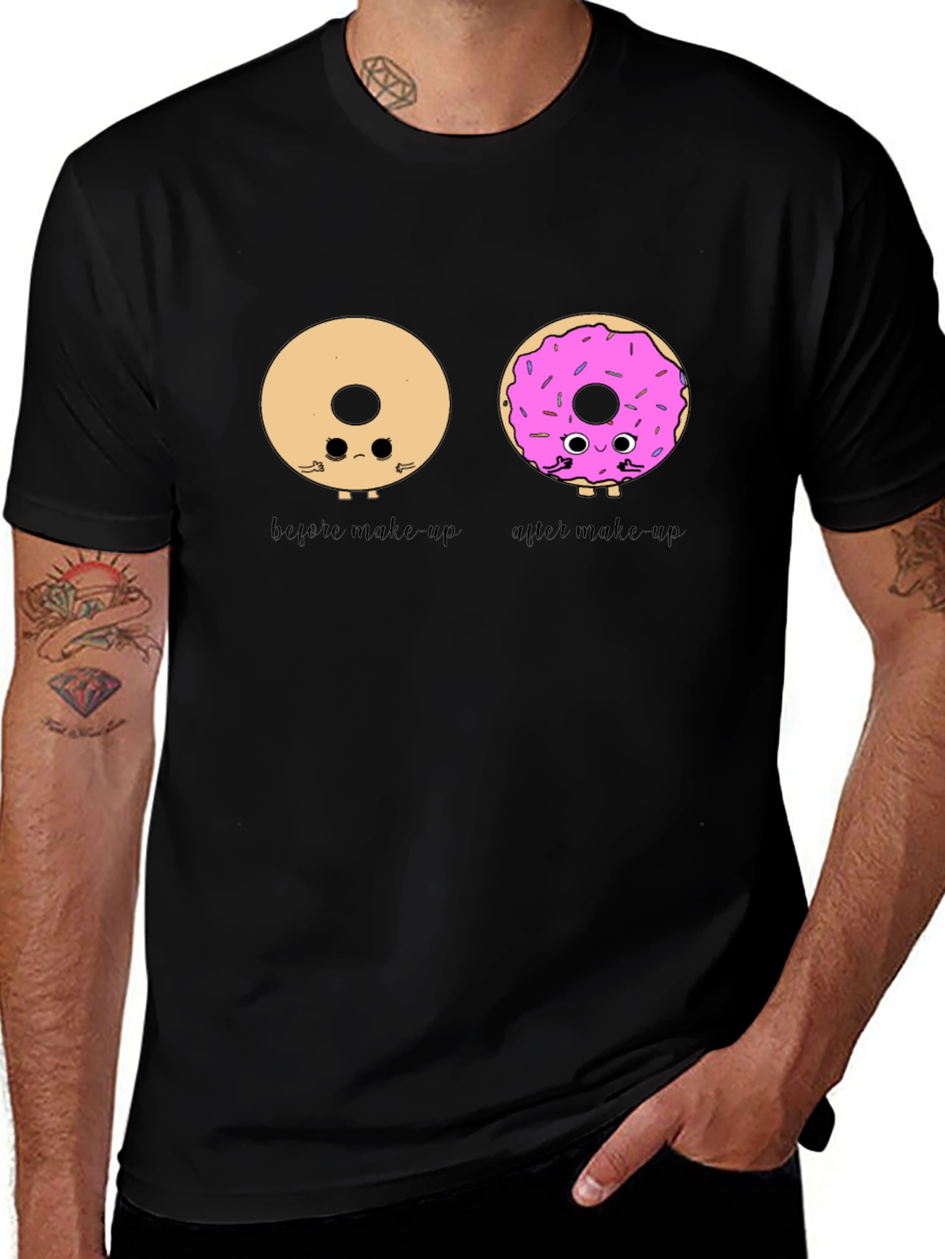 Variant 22 of Donut Makeup T-Shirt - Humorous Graphic Tee