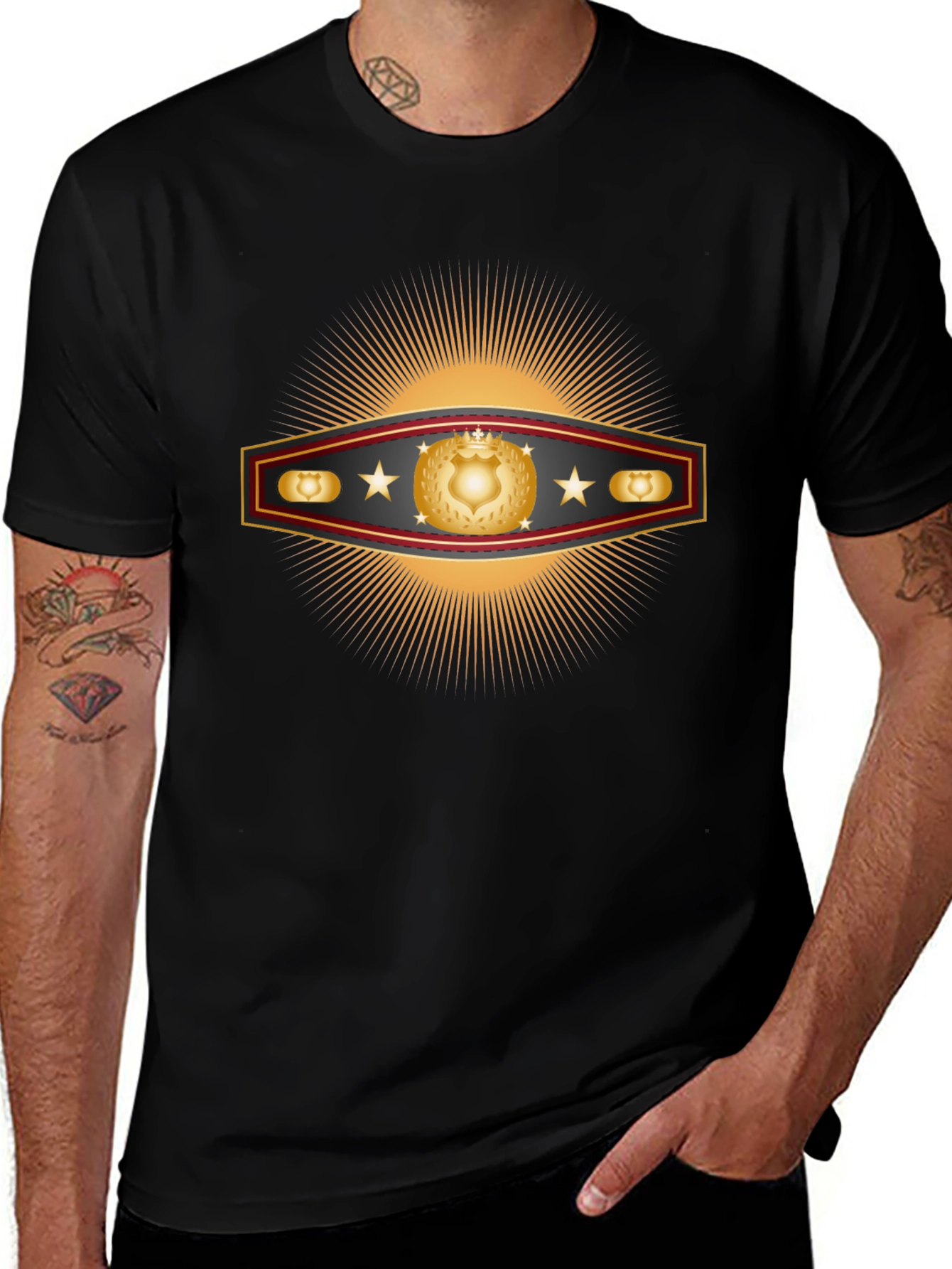 Variant 3 of Golden Shield Starburst Graphic T-Shirt
