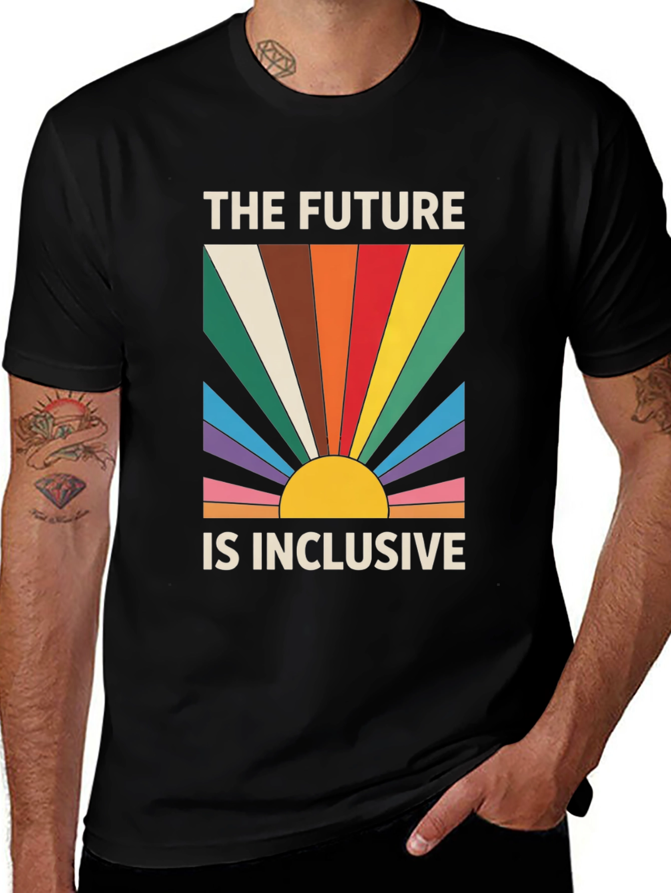 Variant 7 of Inclusive Future Graphic Tee - Retro Pride Shirt