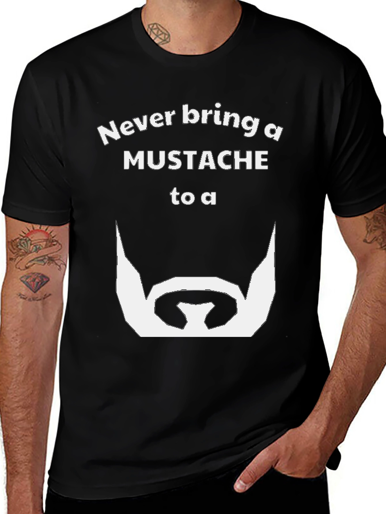 Variant 2 of Never Bring a Mustache to a Beard T-Shirt