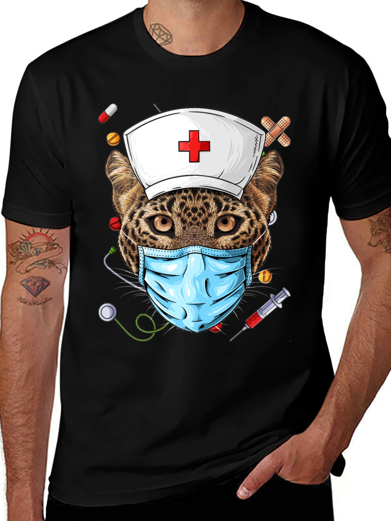 Variant 30 of Leopard Nurse Graphic Tee