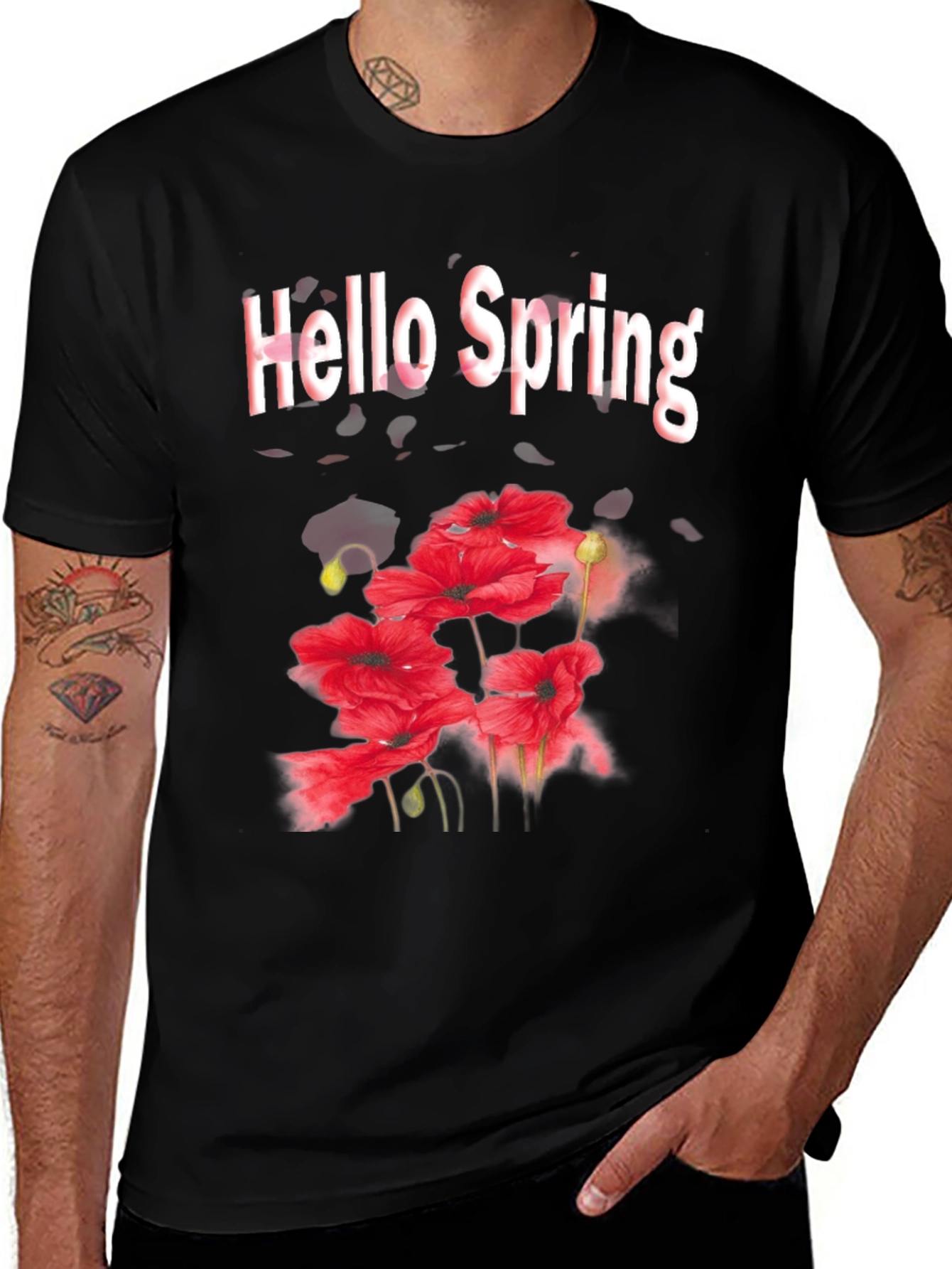Variant 8 of Hello Spring Poppy T-Shirt - Floral Design