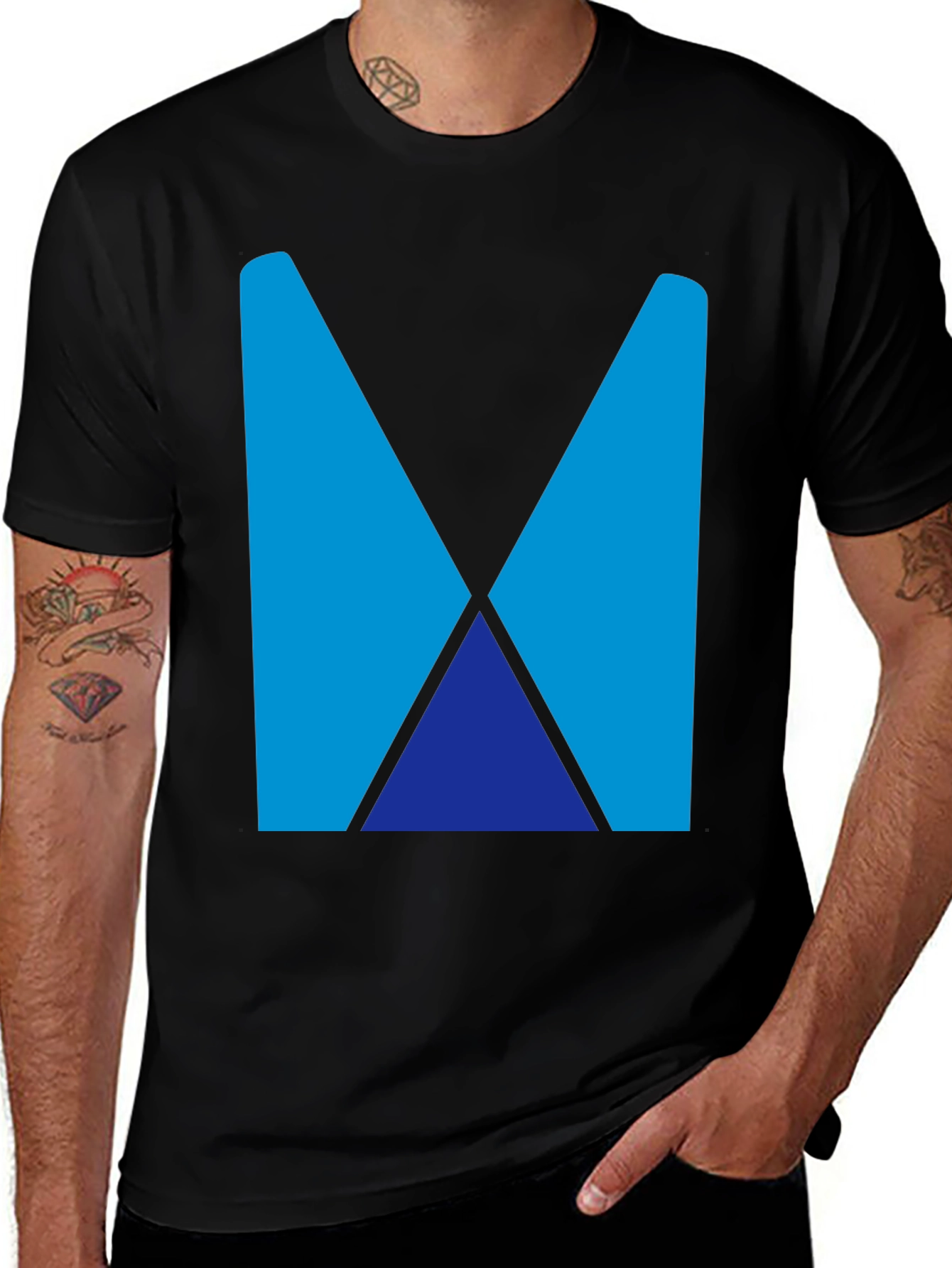 Variant 3 of Abstract M Black T-Shirt