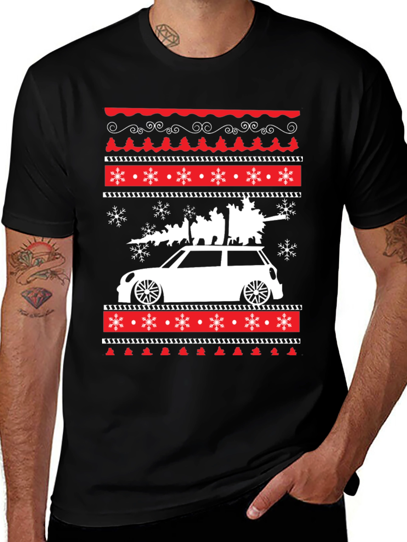 Festive Car Christmas Tree Holiday T-Shirt