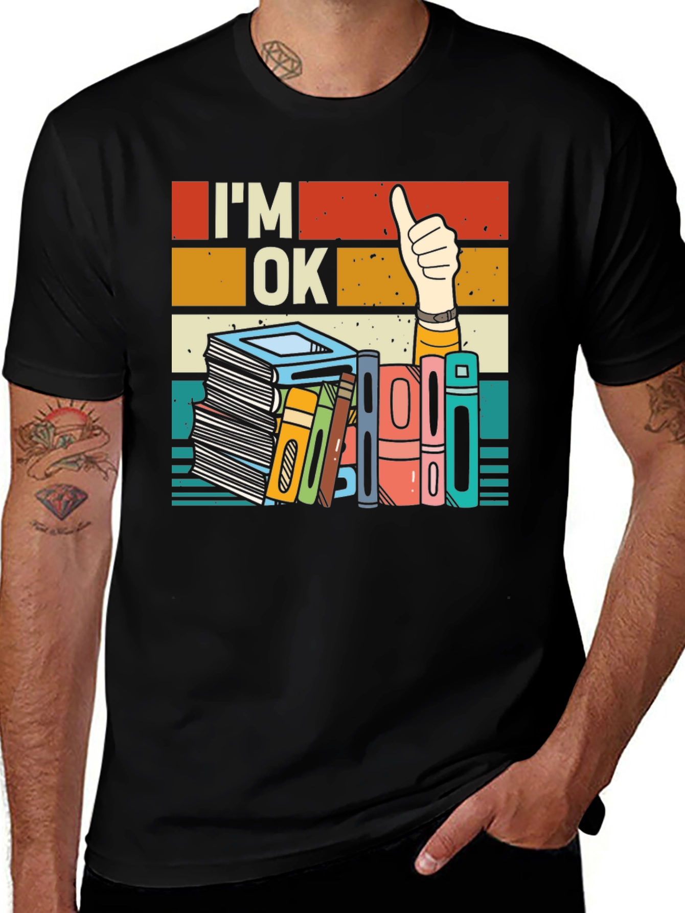 Variant 30 of I'm OK T-Shirt - Book Lover Design