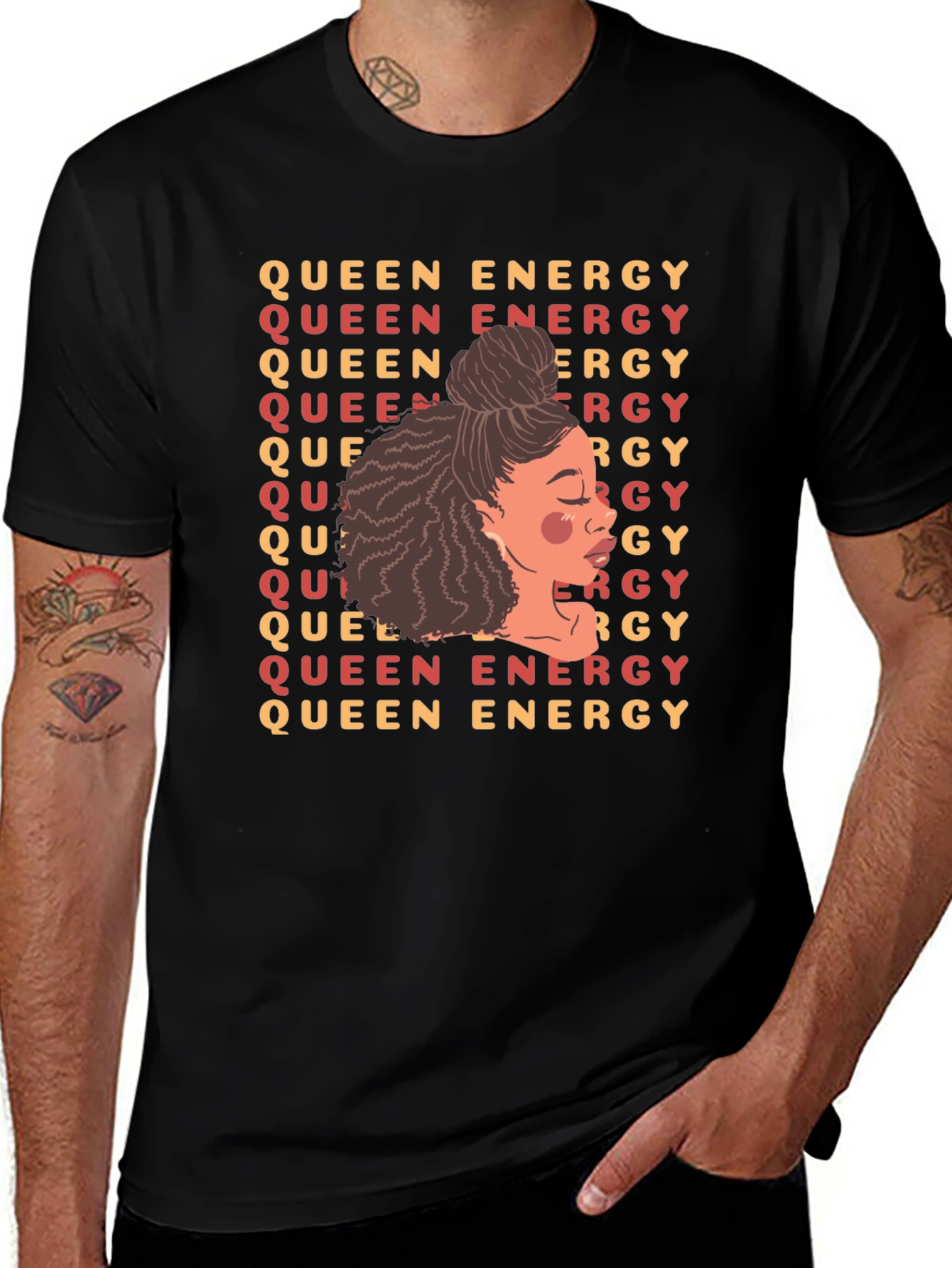 Variant 20 of Queen Energy Graphic Tee - Black Unisex T-Shirt