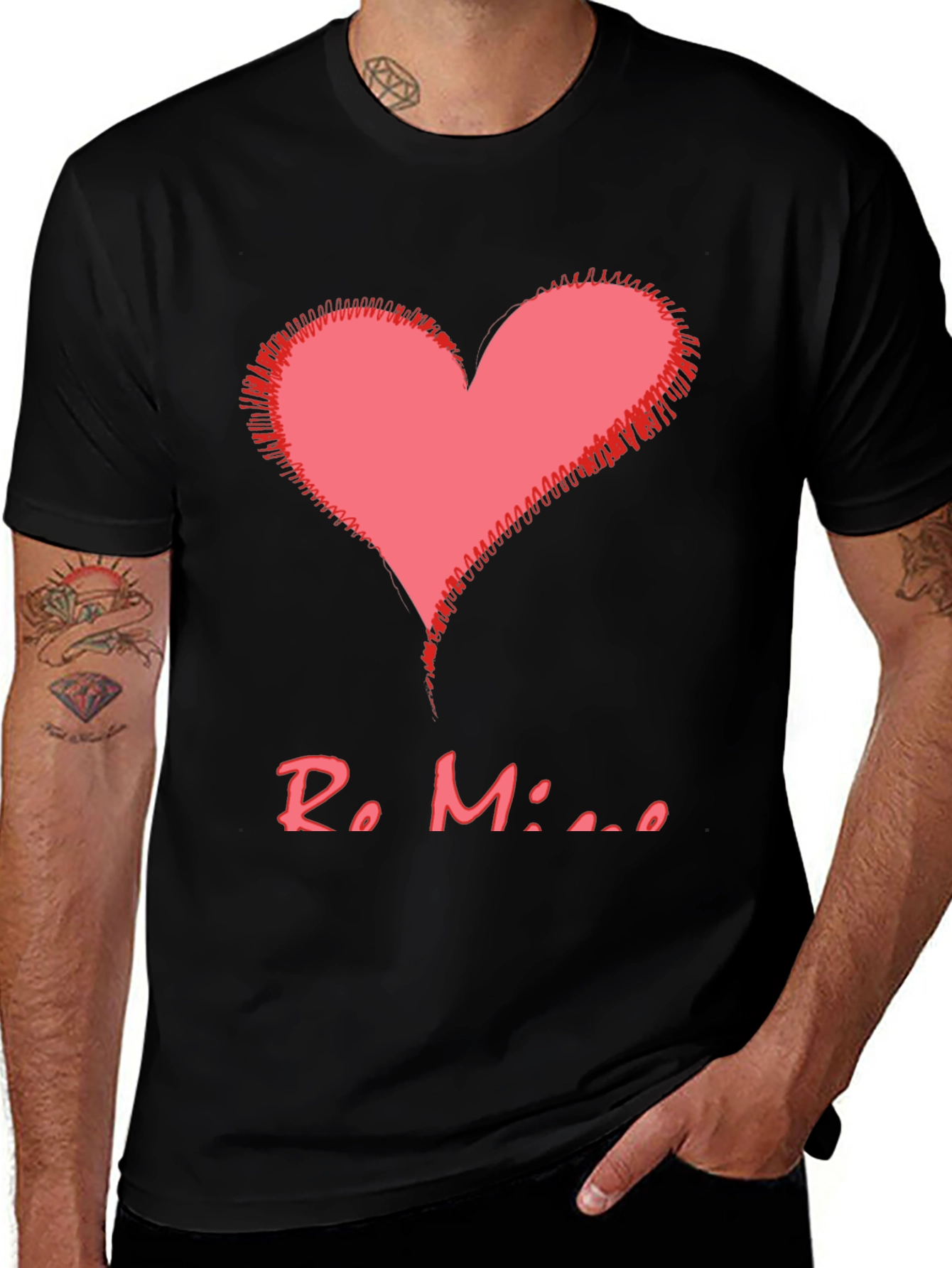 Be Mine Valentine's Heart Graphic T-Shirt