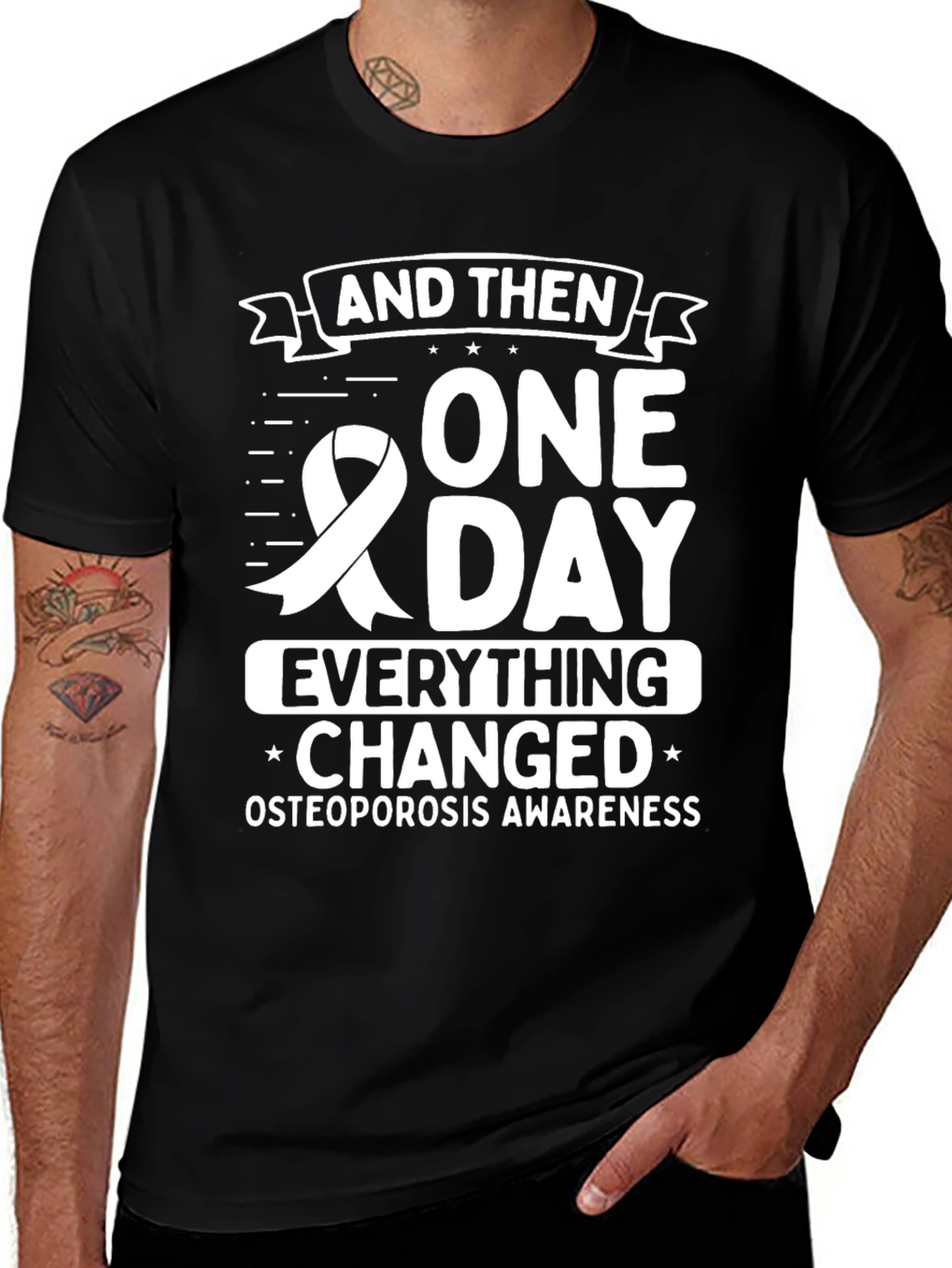 Variant 20 of Osteoporosis Awareness T-Shirt - One Day Changed Everything