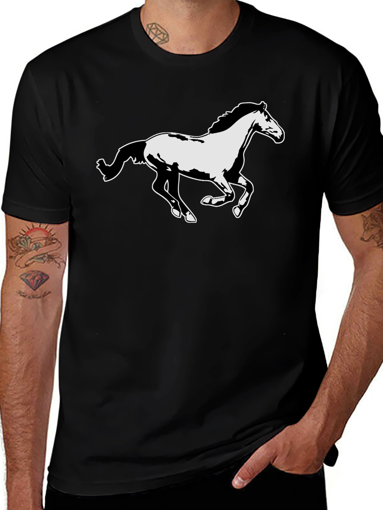 Variant 11 of Horse Graphic T-Shirt - Black