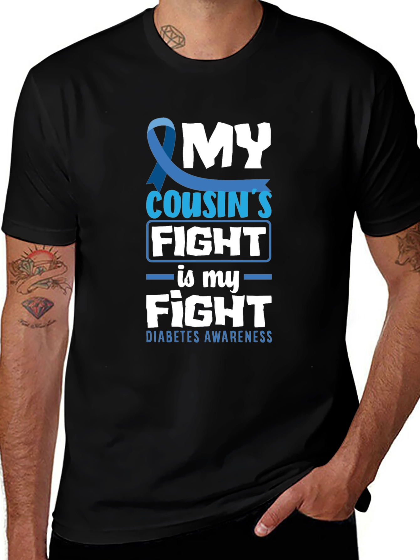 Variant 3 of Diabetes Awareness T-Shirt - My Cousin's Fight