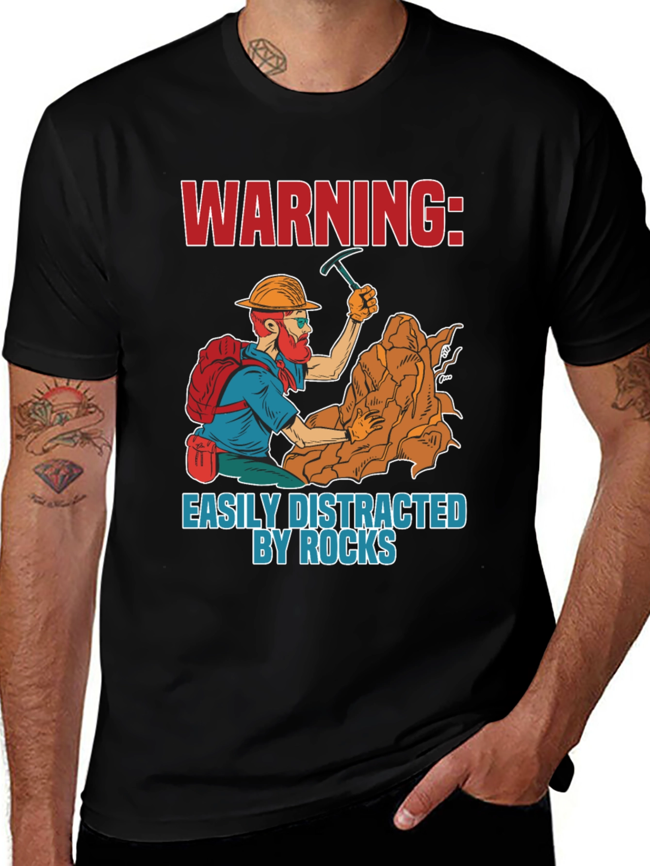 Warning Easily Distracted By Rocks T-Shirt