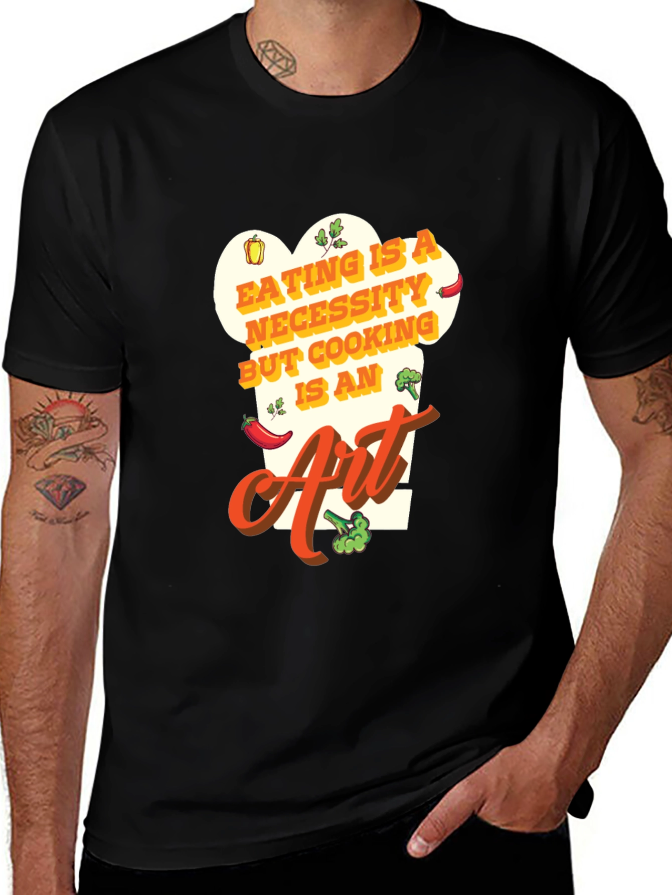 Variant 5 of Chef Art T-Shirt: Eating is a Necessity, Cooking is an Art