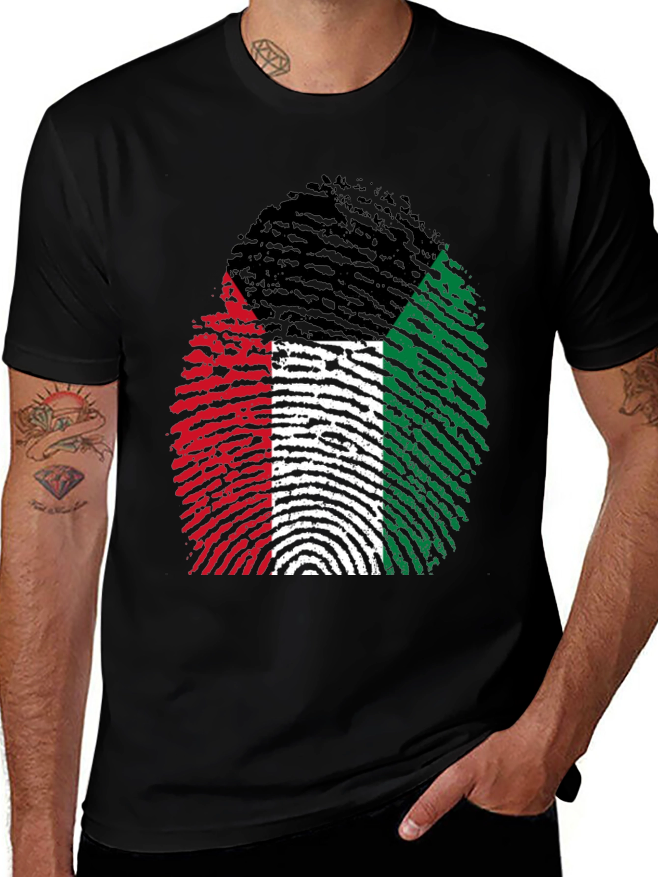 Variant 12 of Unique Fingerprint Flag Graphic Tee
