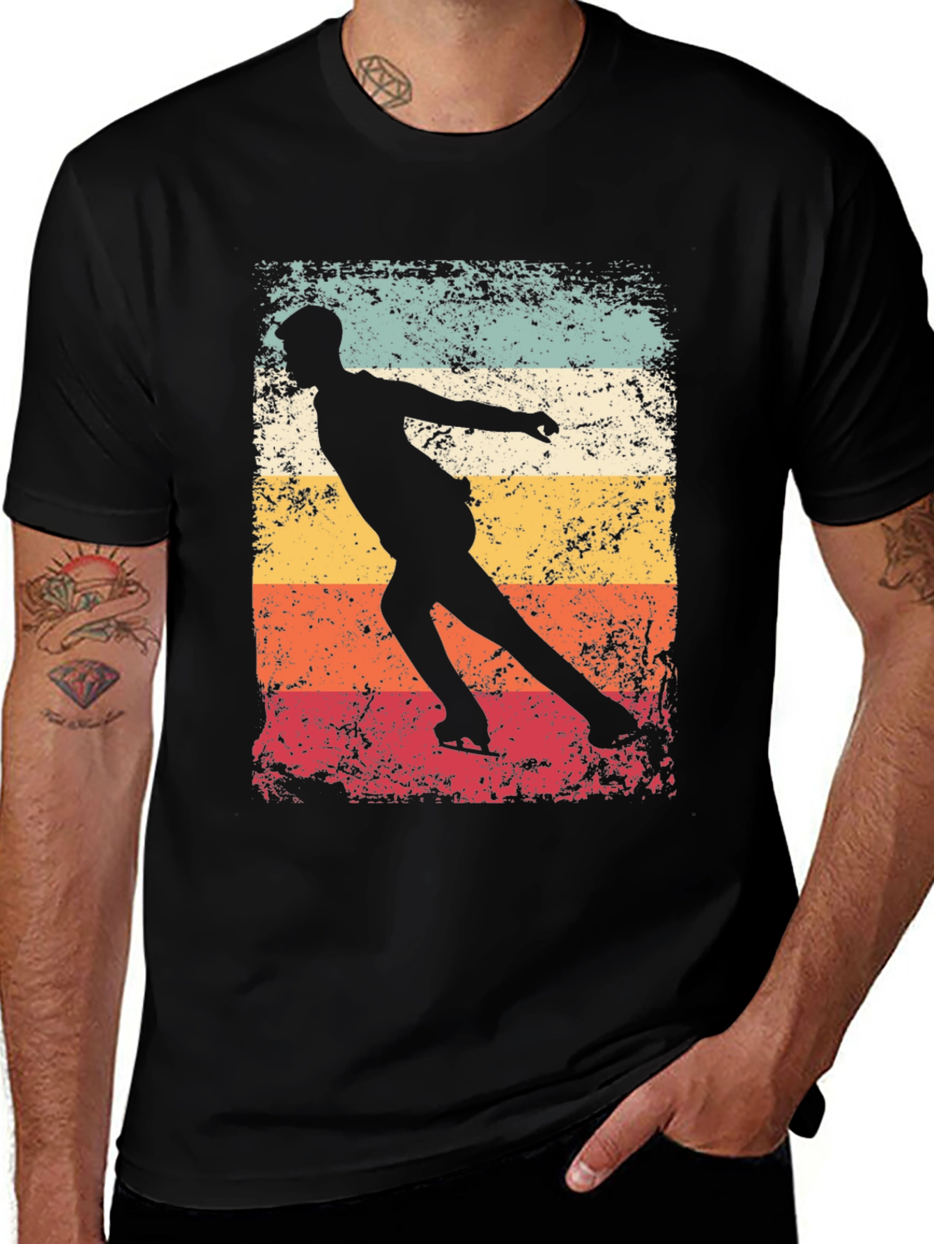 Variant 23 of Vintage Ice Skater T-Shirt - Retro Figure Skating Tee