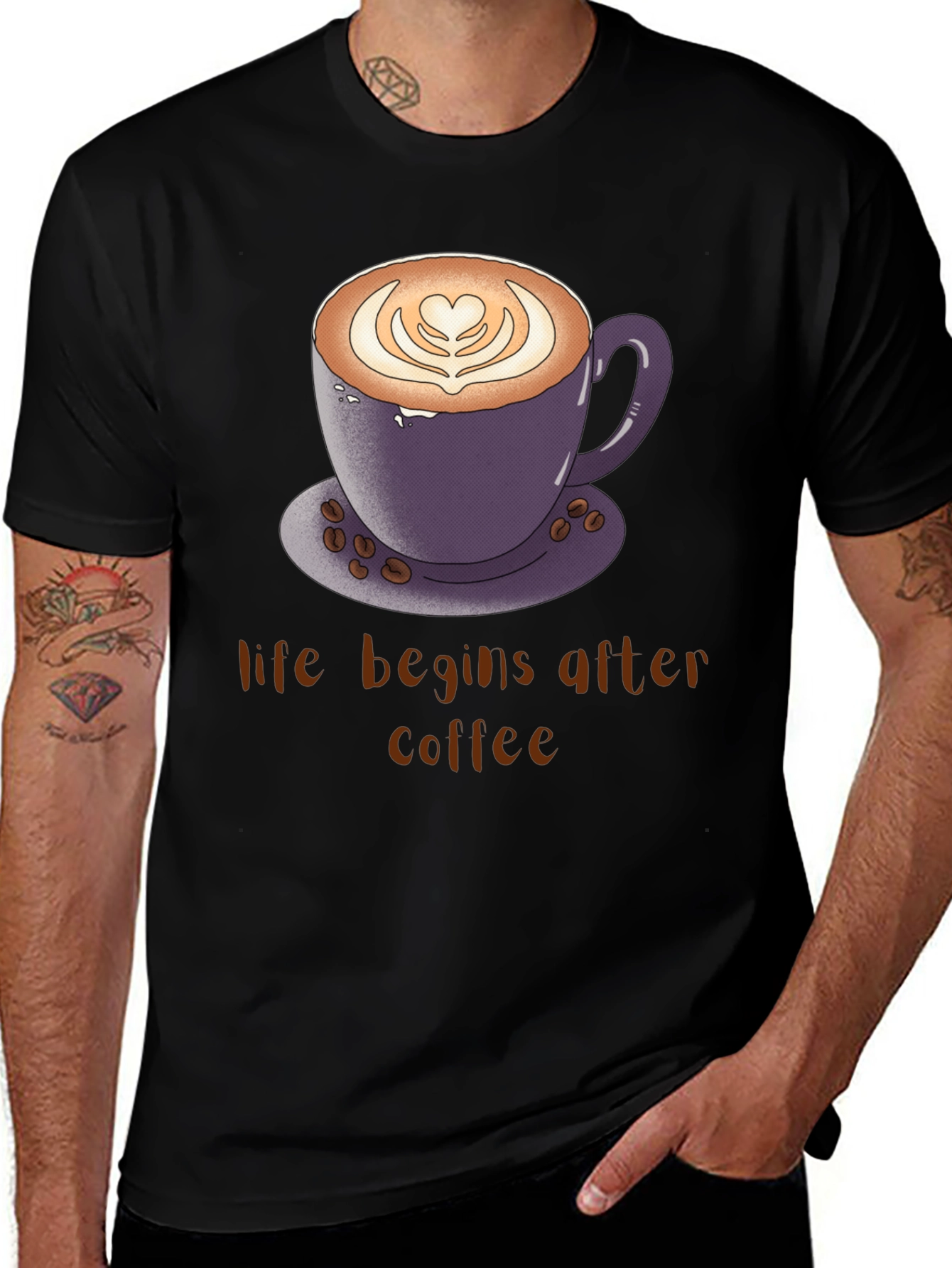 Variant 19 of Life Begins After Coffee T-Shirt