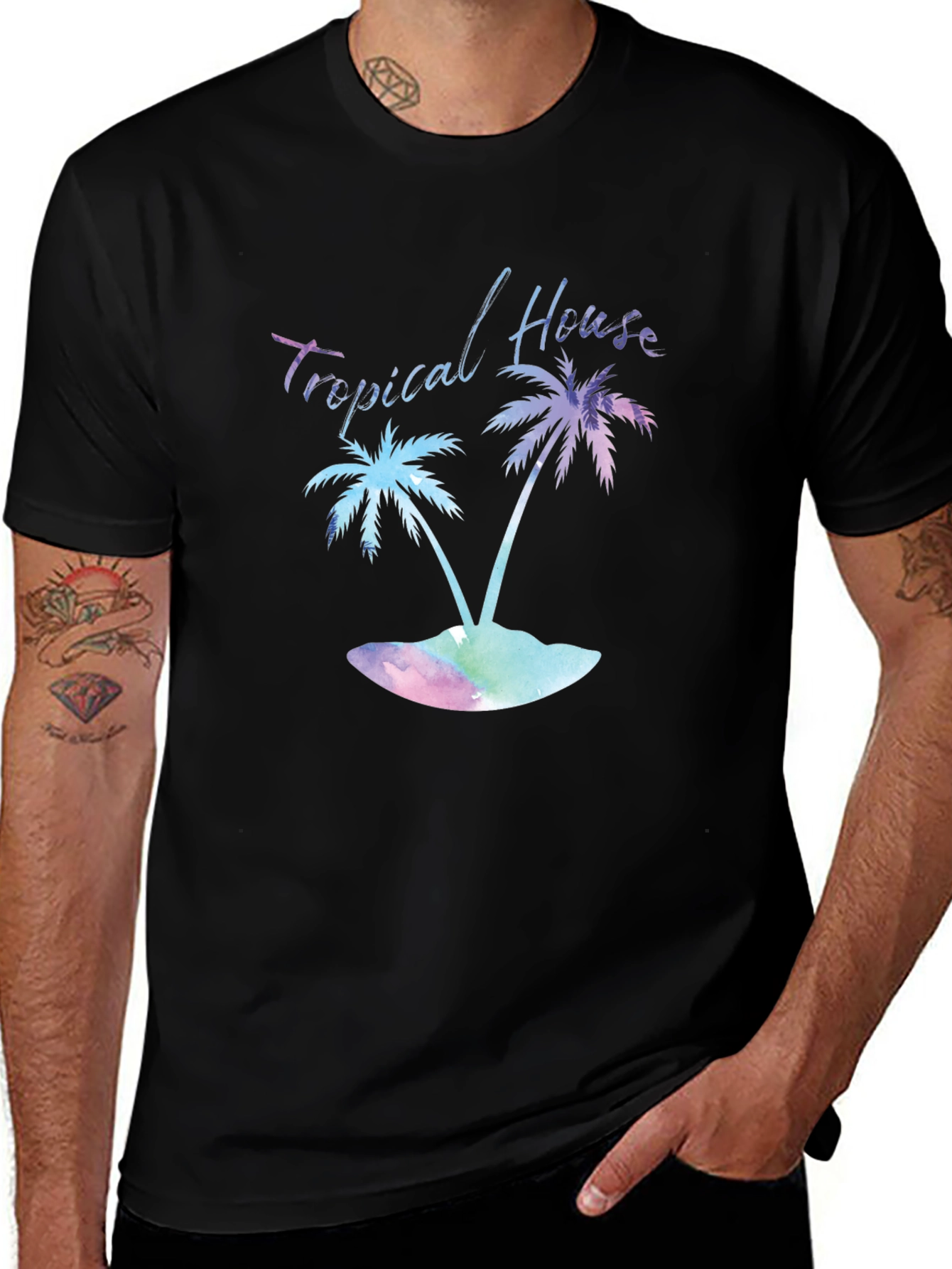 Variant 3 of Tropical House Graphic T-Shirt - Island Vibes