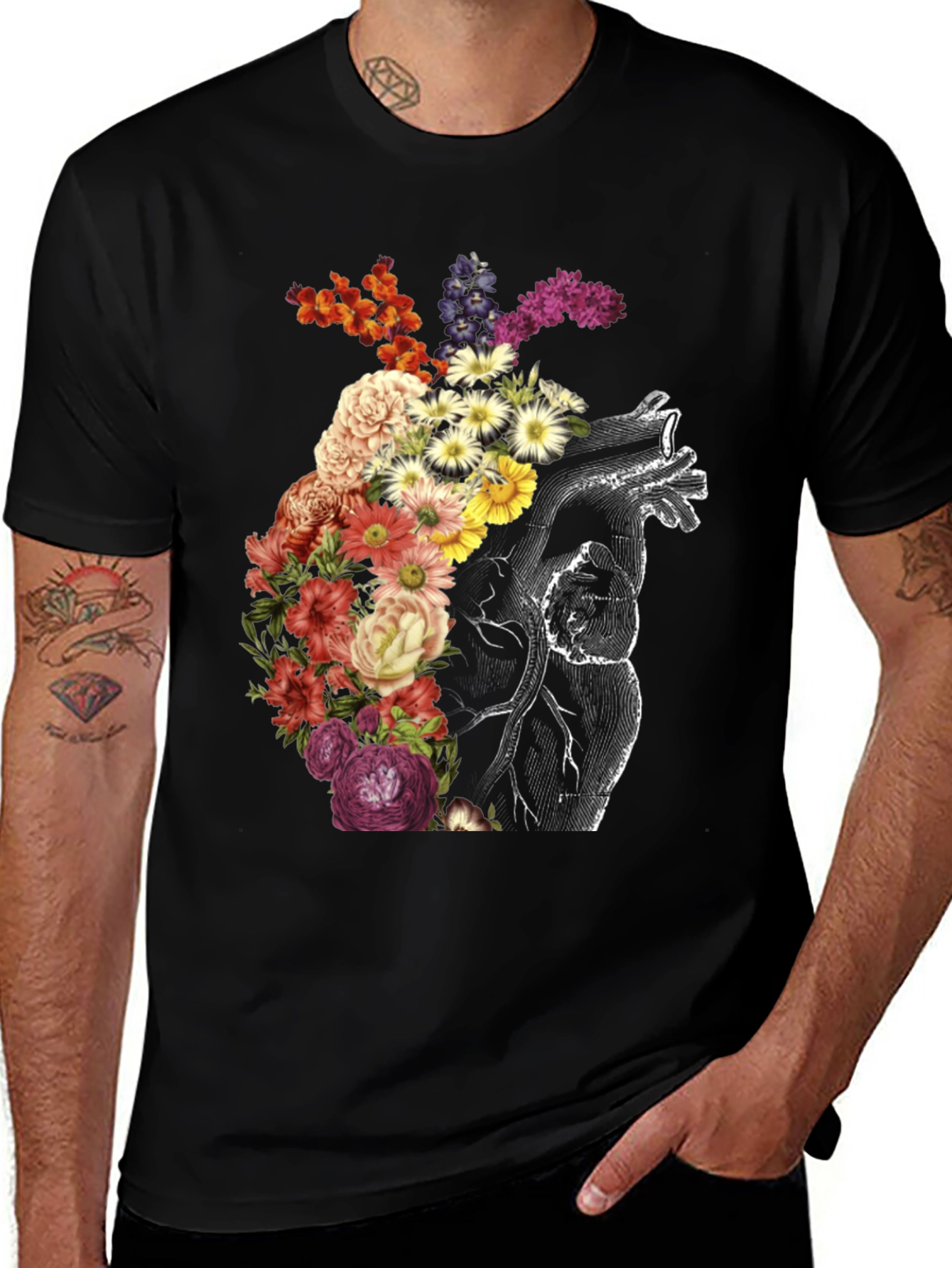 Variant 25 of Floral Heart Graphic Tee