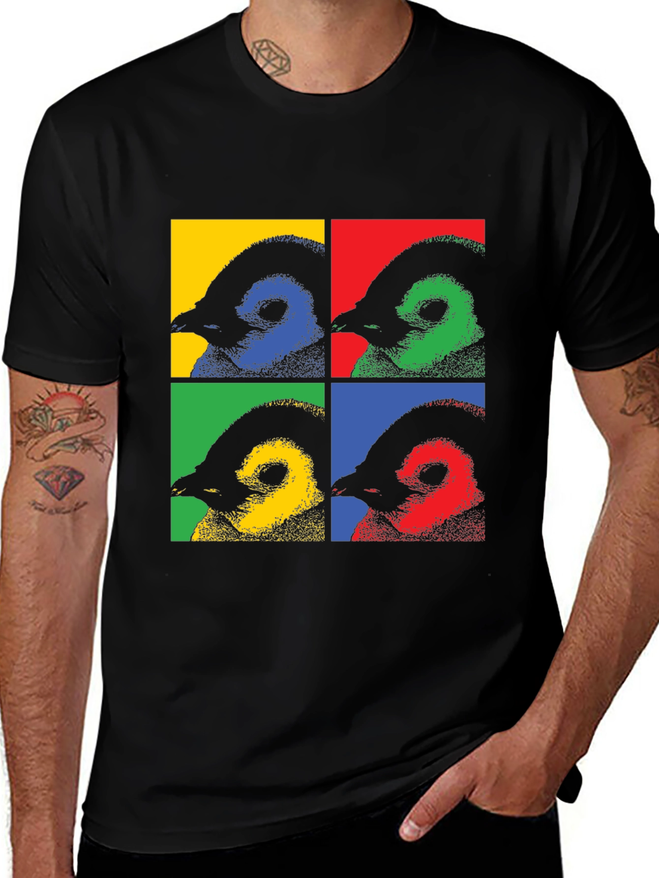 Variant 5 of Pop Art Penguin Graphic Tee - Quirky Cool!