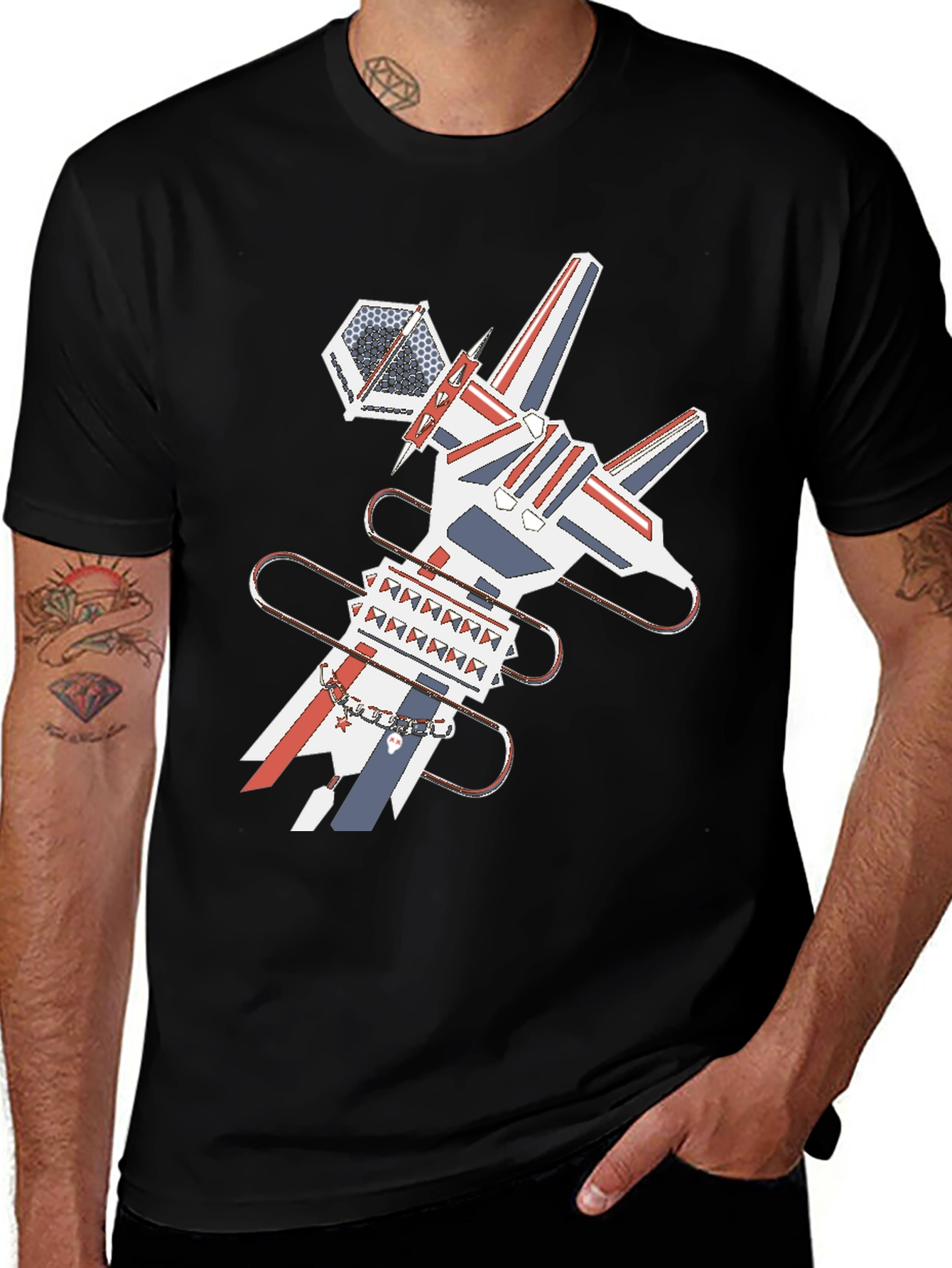 Variant 8 of Geometric Graphic Print Tee - Unique Modern Design