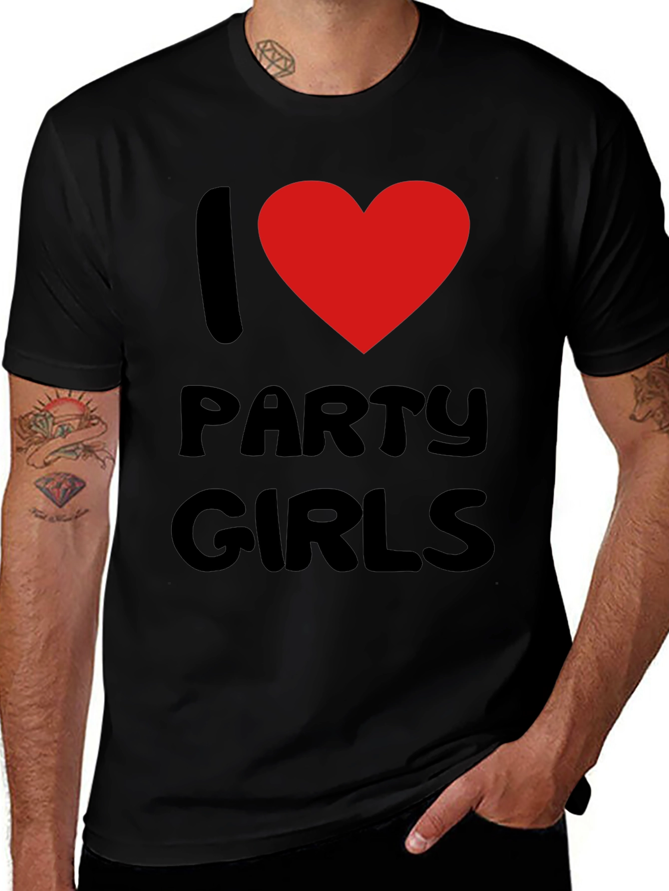 Variant 8 of I Heart Party Girls Black T-Shirt
