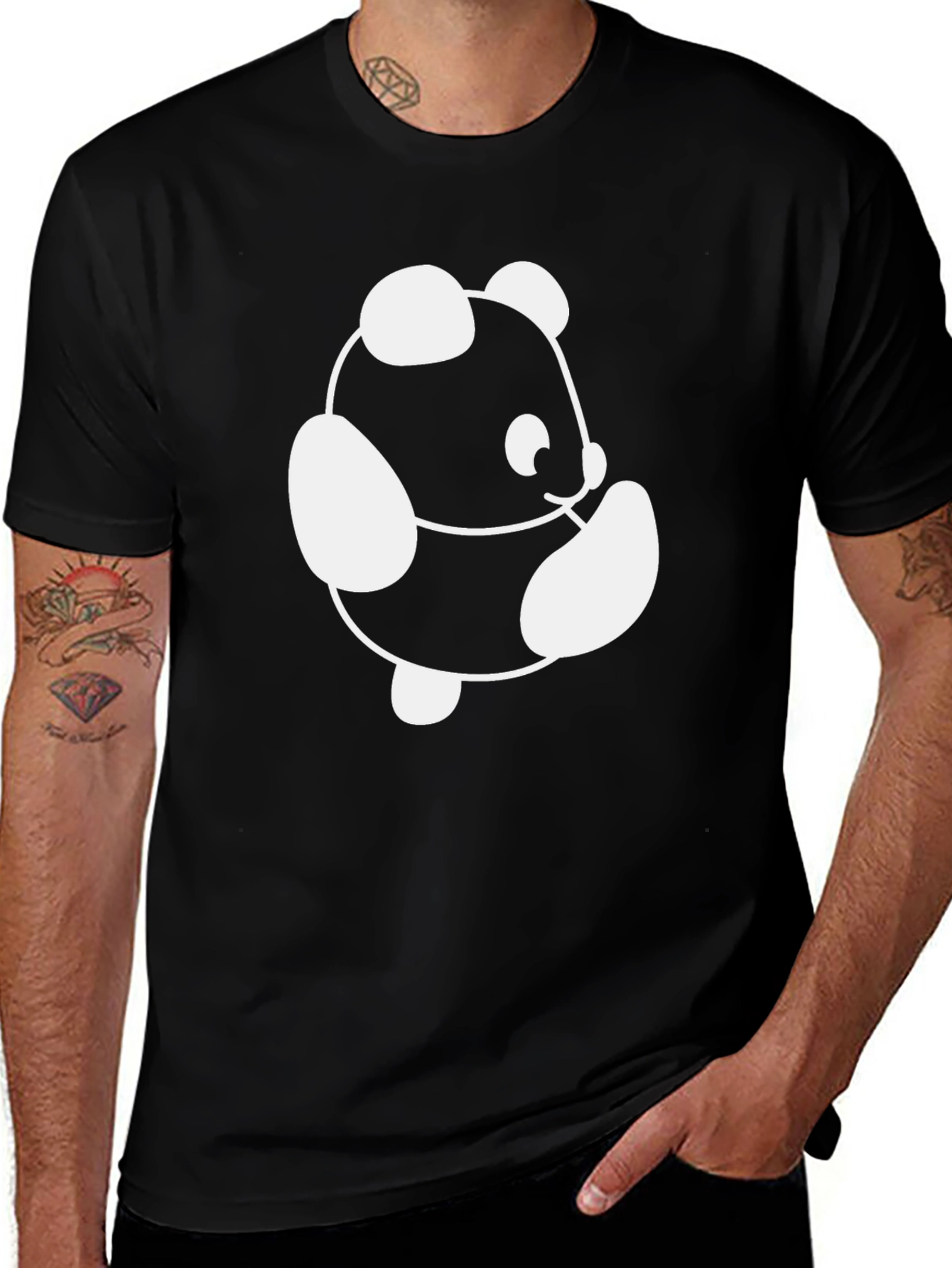 Black Panda Graphic Black T-Shirt main image