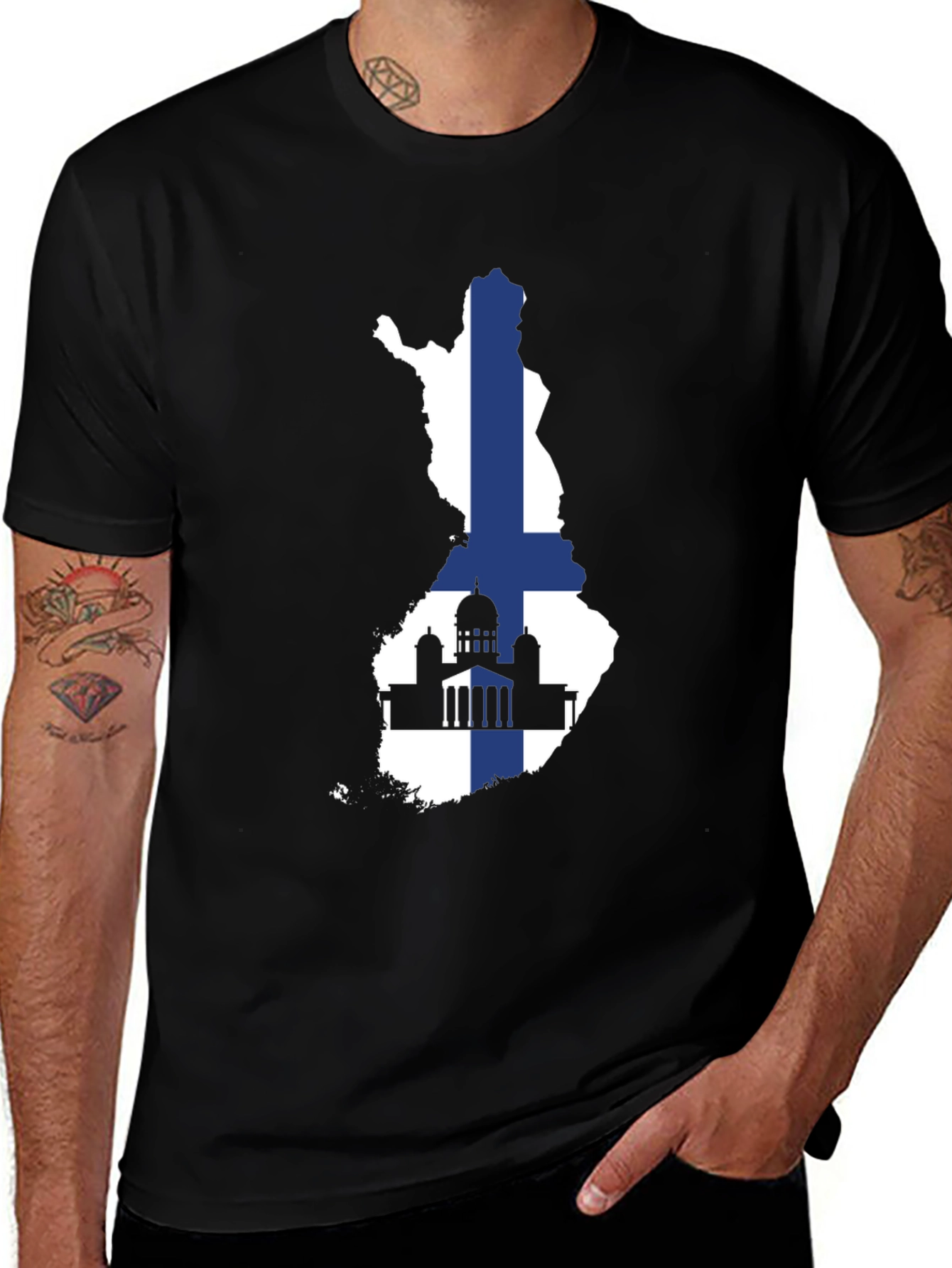 Finland Flag Map T-Shirt