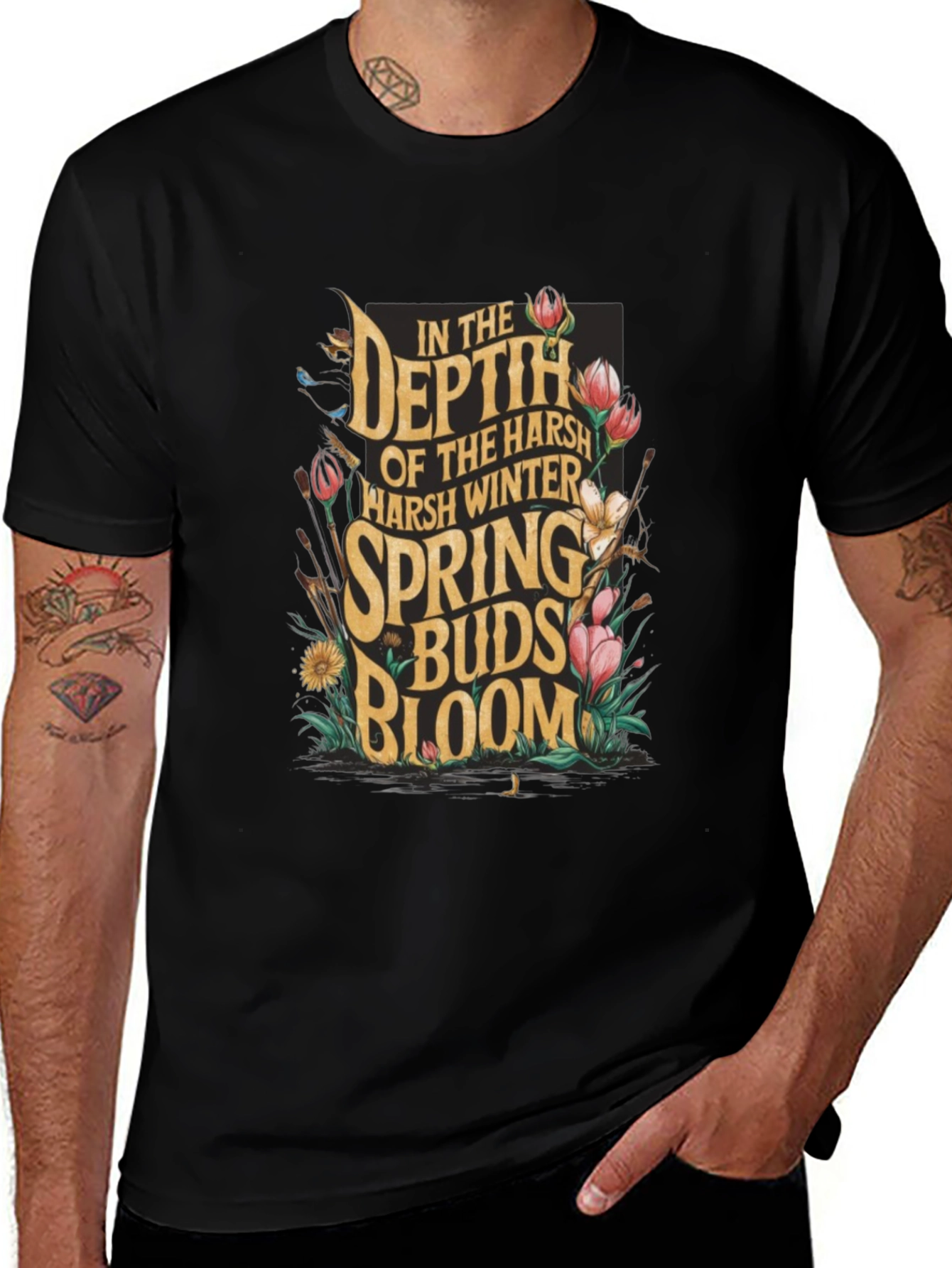 Floral Spring Buds Graphic T-Shirt