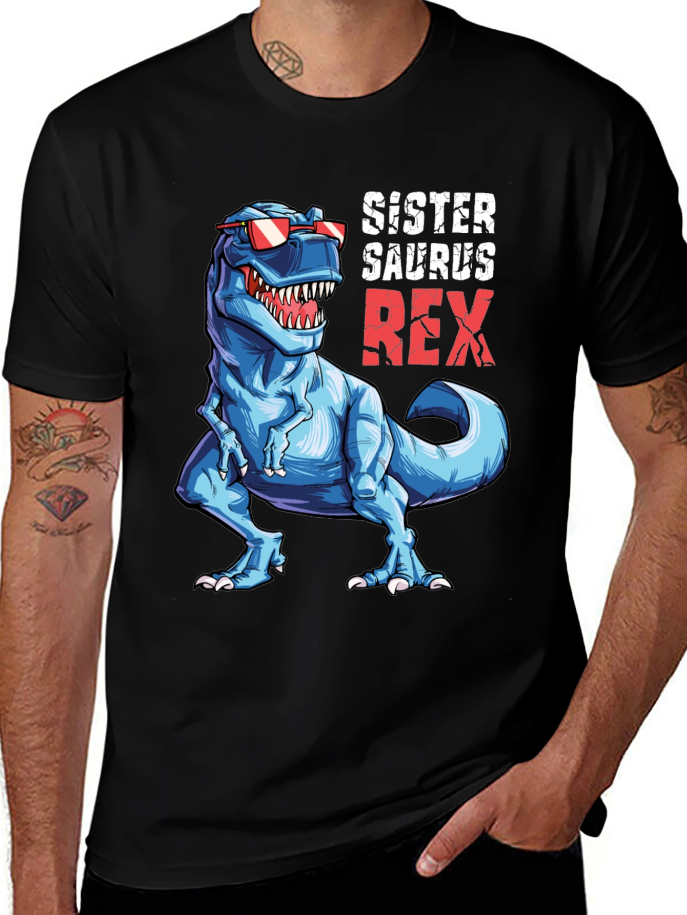 Sister Saurus Rex T-Shirt - Dinosaur Tee for Sisters