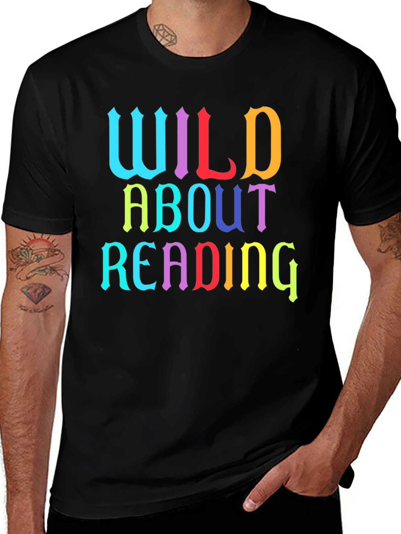 Variant 10 of Wild About Reading Colorful Graphic T-Shirt
