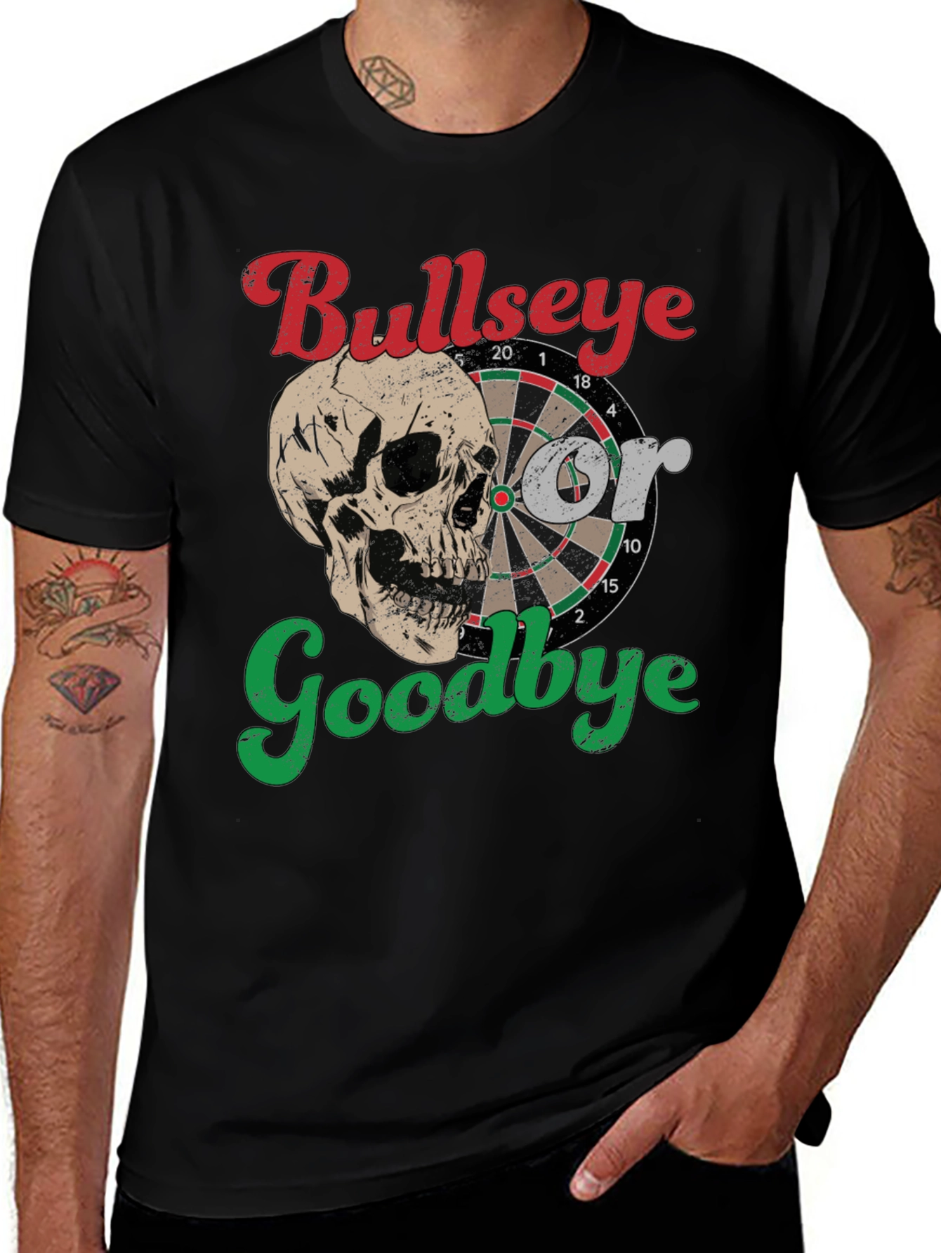 Variant 2 of Bullseye or Goodbye Skull Graphic Tee