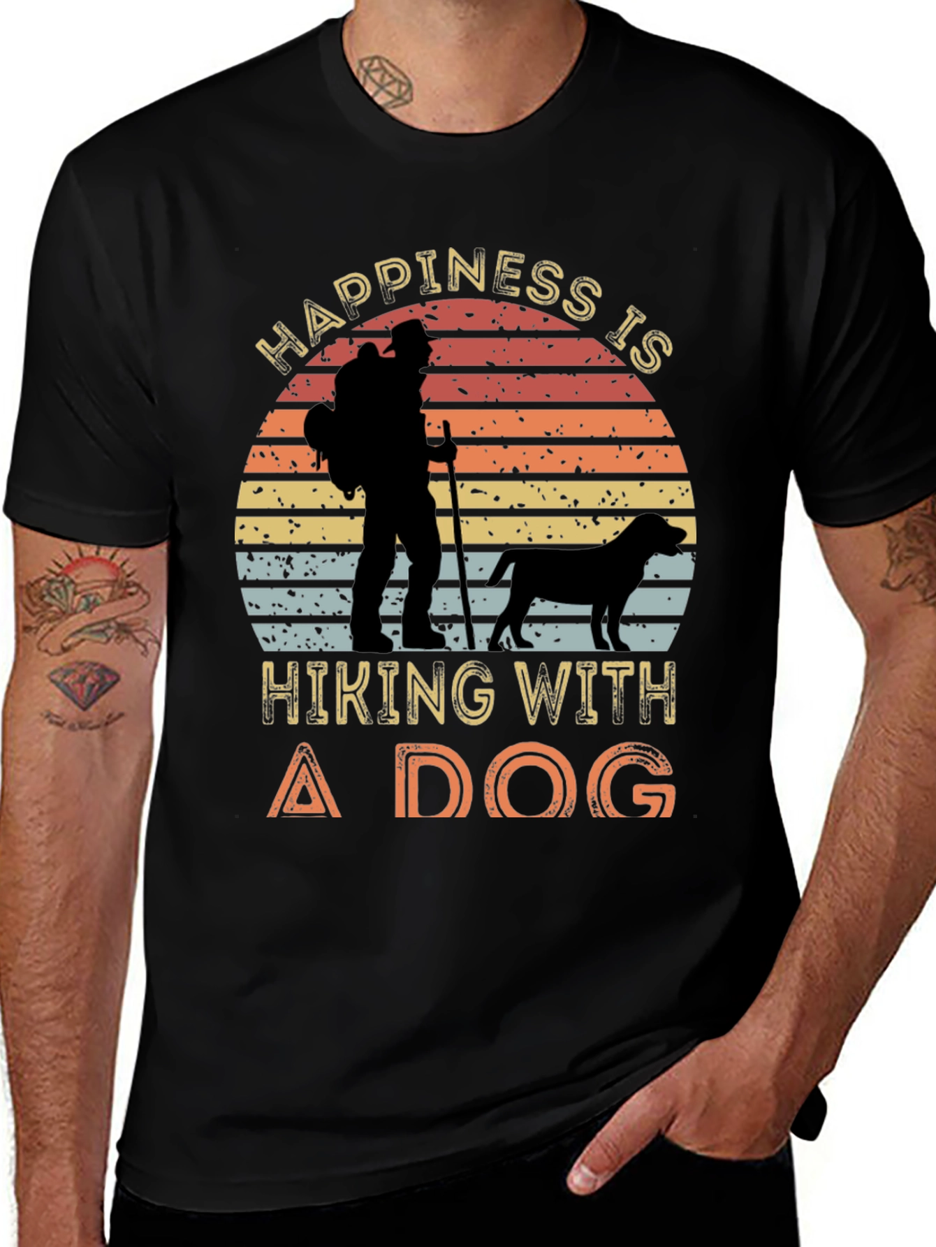 Variant 17 of Hiking with a Dog T-Shirt | Outdoor Adventure Tee