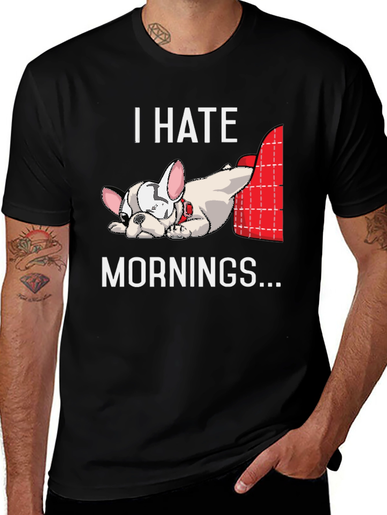 Variant 16 of I Hate Mornings Bulldog Graphic T-Shirt