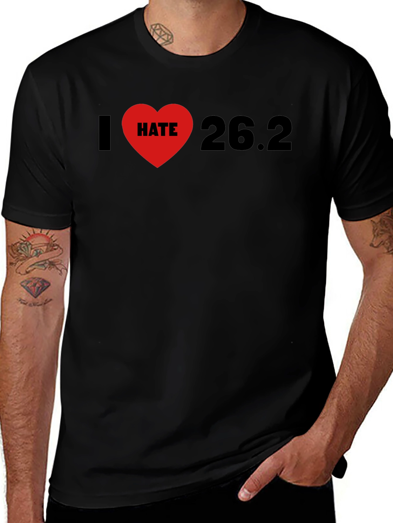 Variant 11 of I Hate Marathon 26.2 Black T-Shirt