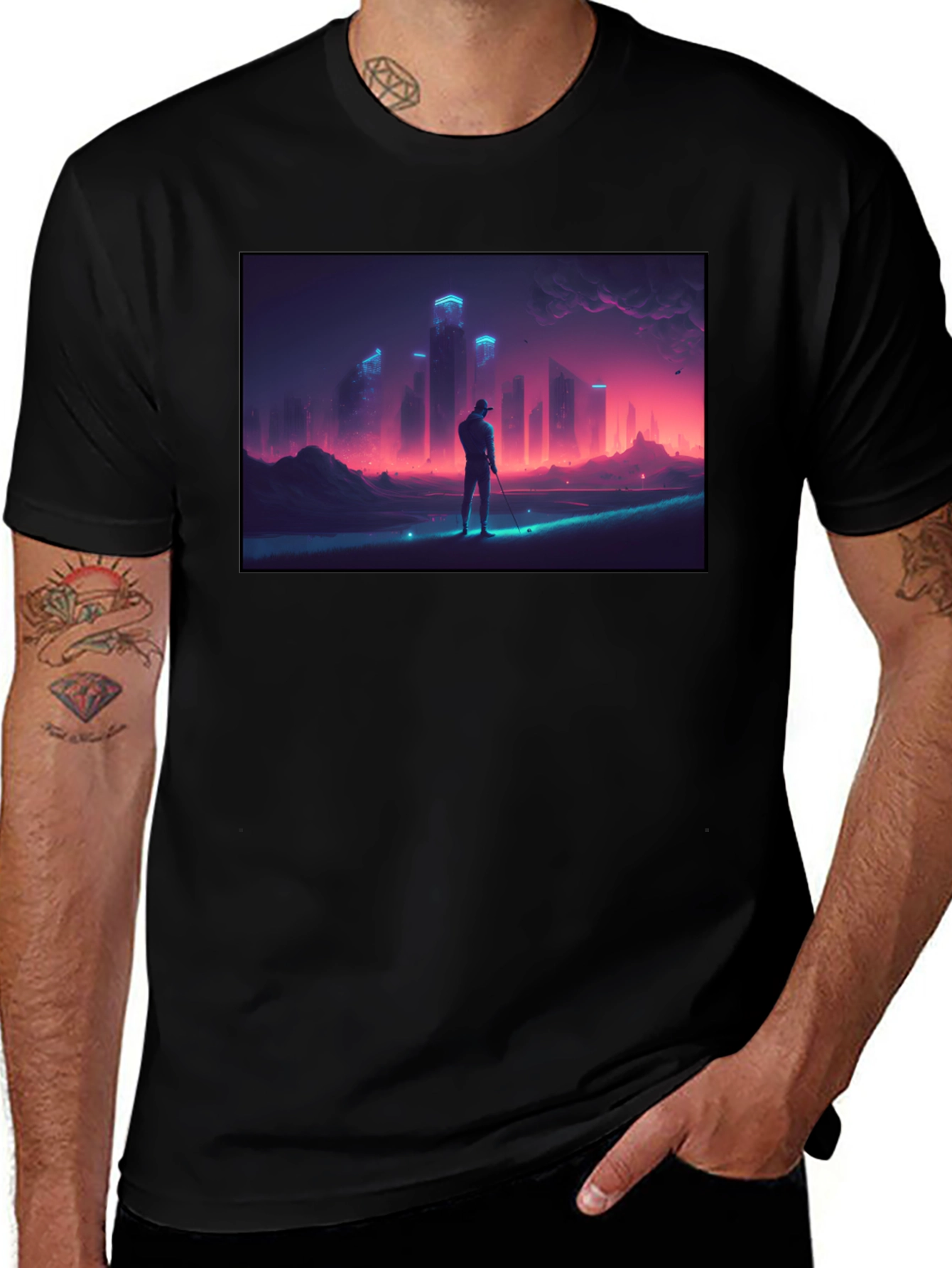 Variant 19 of Cyberpunk Golf Tee - Unique Design