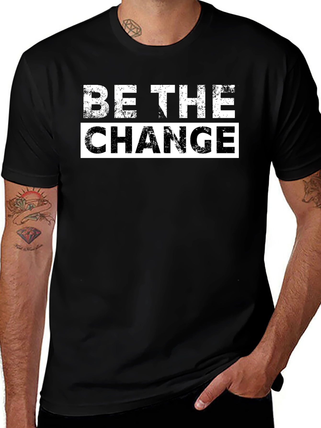 Variant 23 of Be The Change Black Graphic T-Shirt