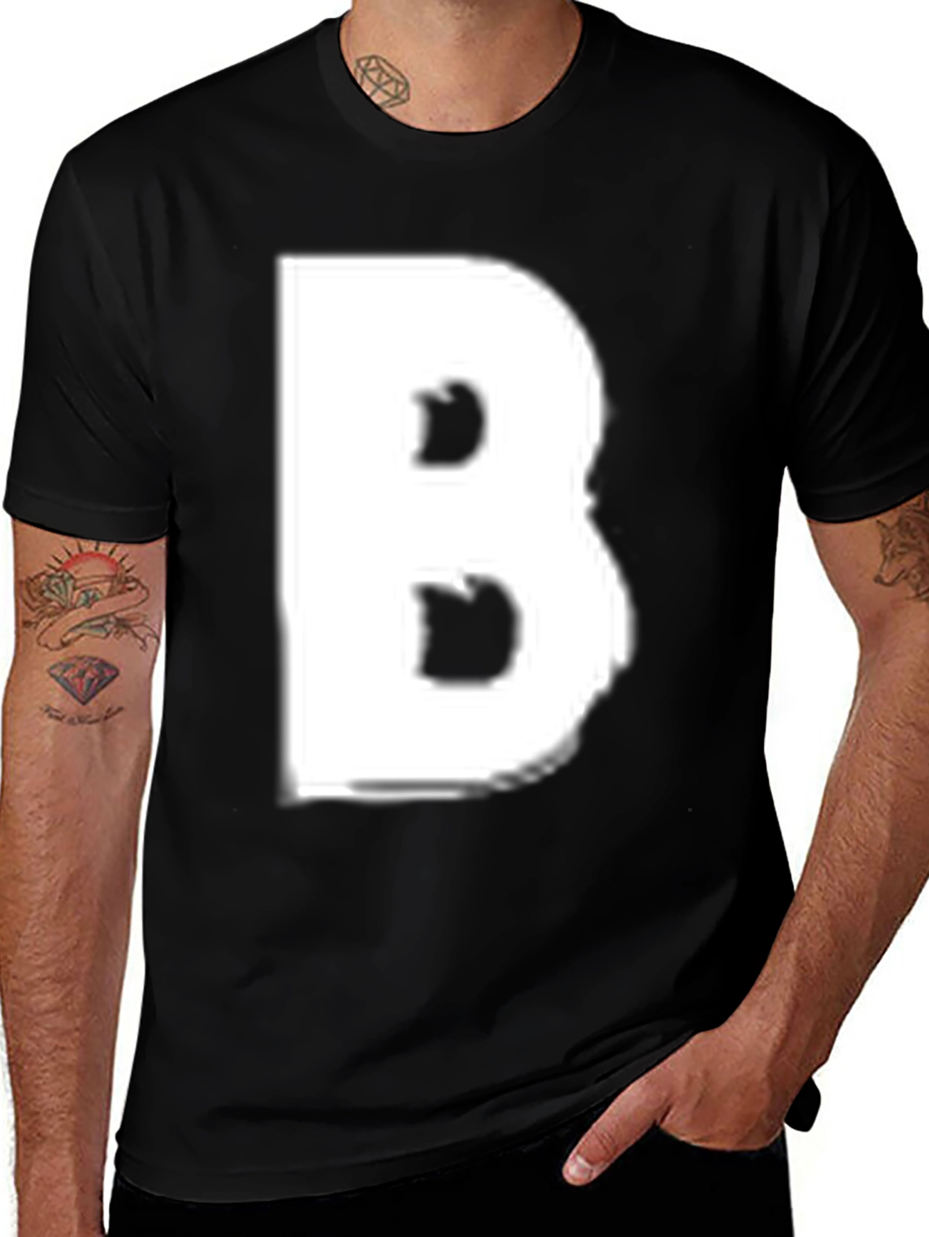 Variant 23 of Bold Letter B Graphic Tee - Casual Comfort