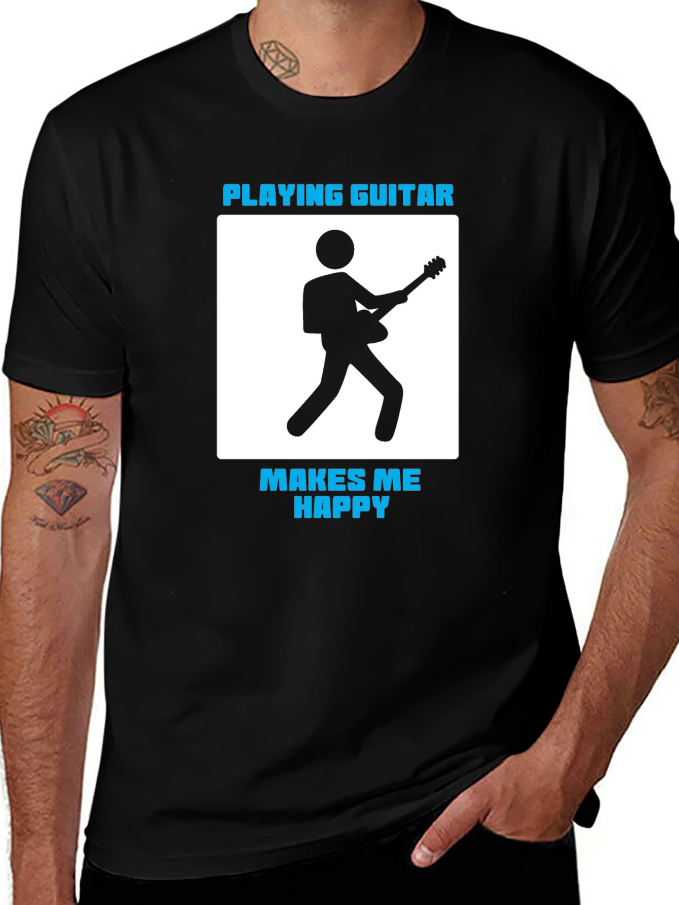 Variant 7 of Playing Guitar Makes Me Happy T-Shirt