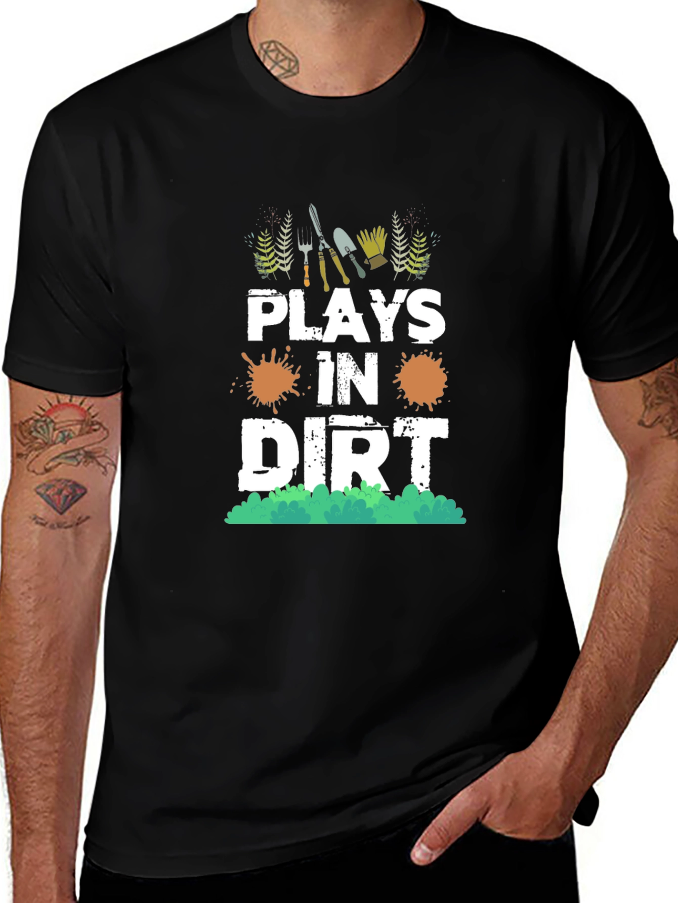 Variant 20 of Plays in Dirt Gardening T-Shirt - Black