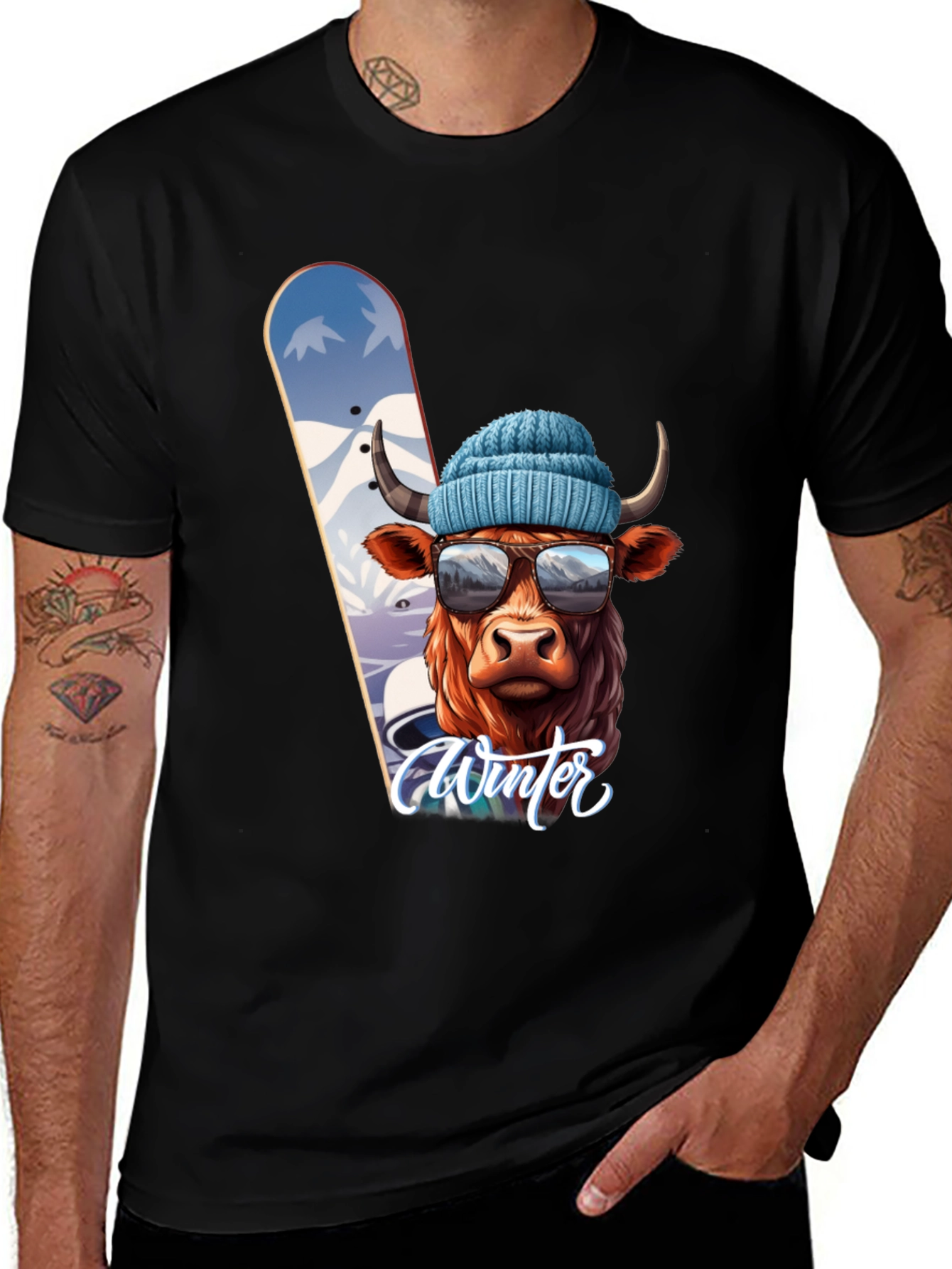 Variant 6 of Winter Bull Graphic T-Shirt