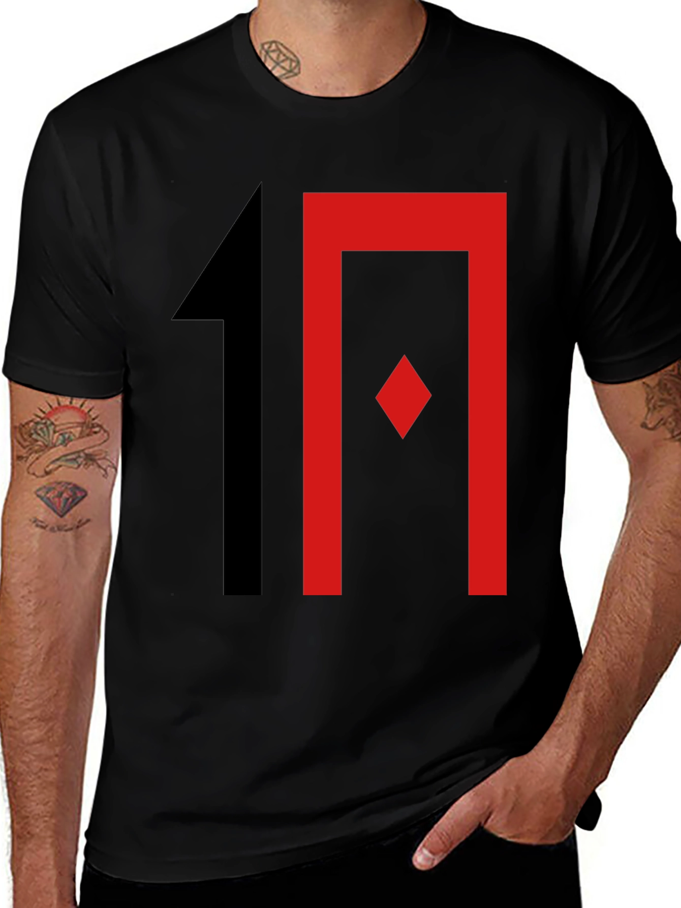 Variant 26 of Stylish Graphic Print T-Shirt - Black with Bold Design