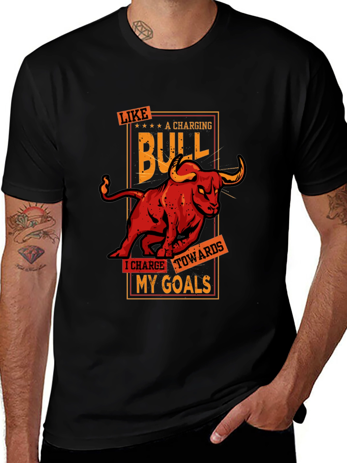 Variant 14 of Charging Bull Graphic Tee - Motivational T-Shirt