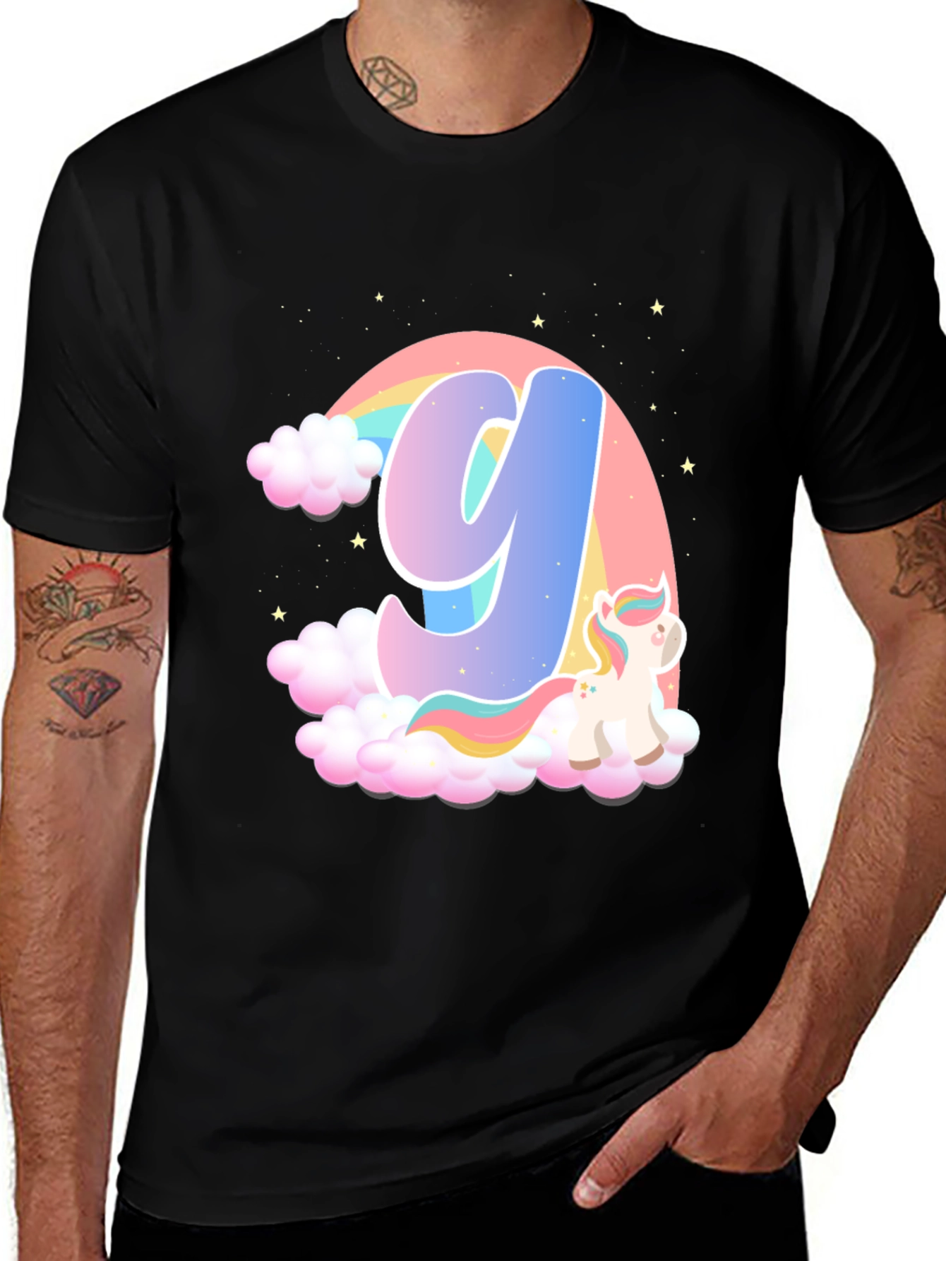 Variant 11 of Rainbow Unicorn Letter "Y" T-Shirt