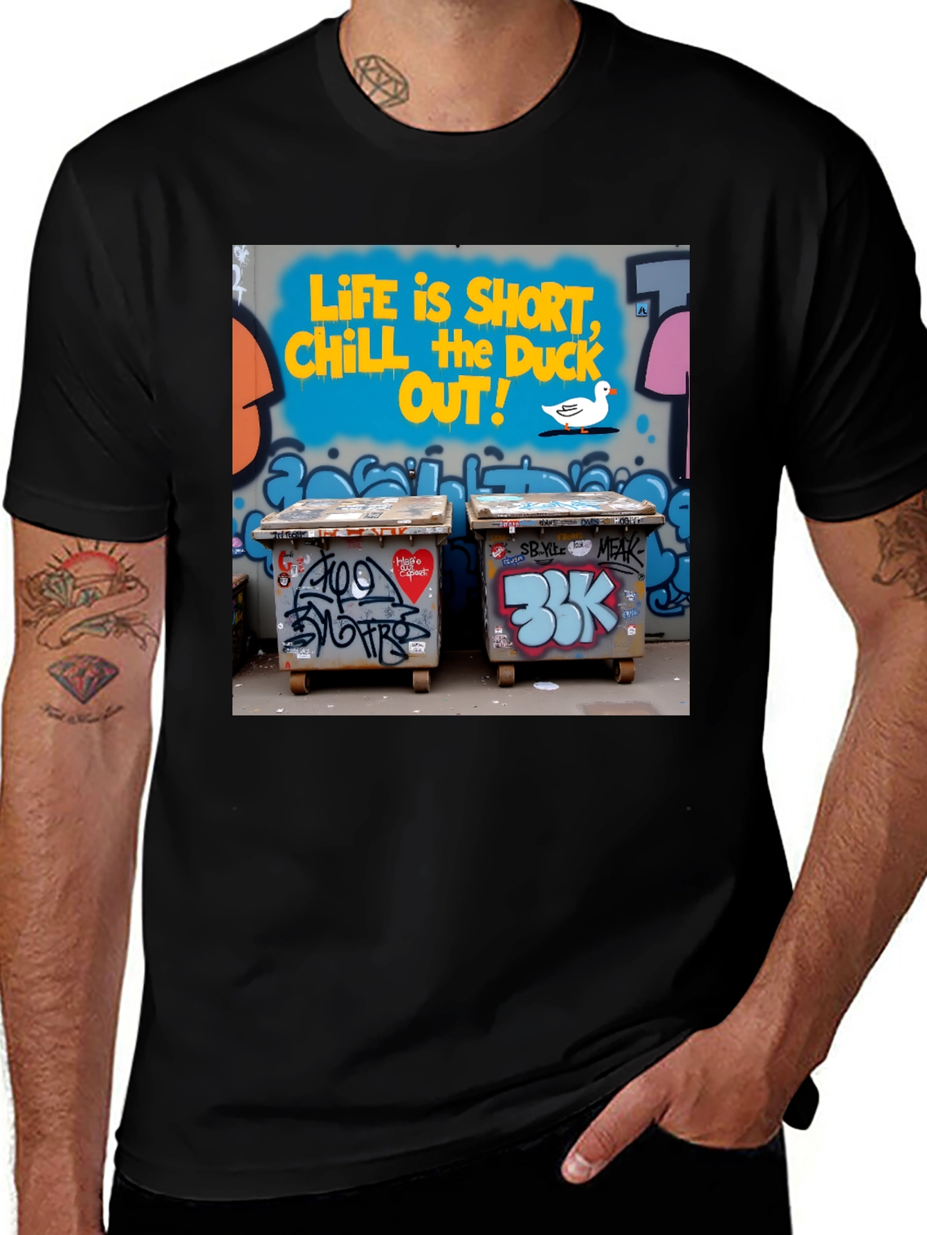 Variant 19 of Chill Duck Out Black T-Shirt