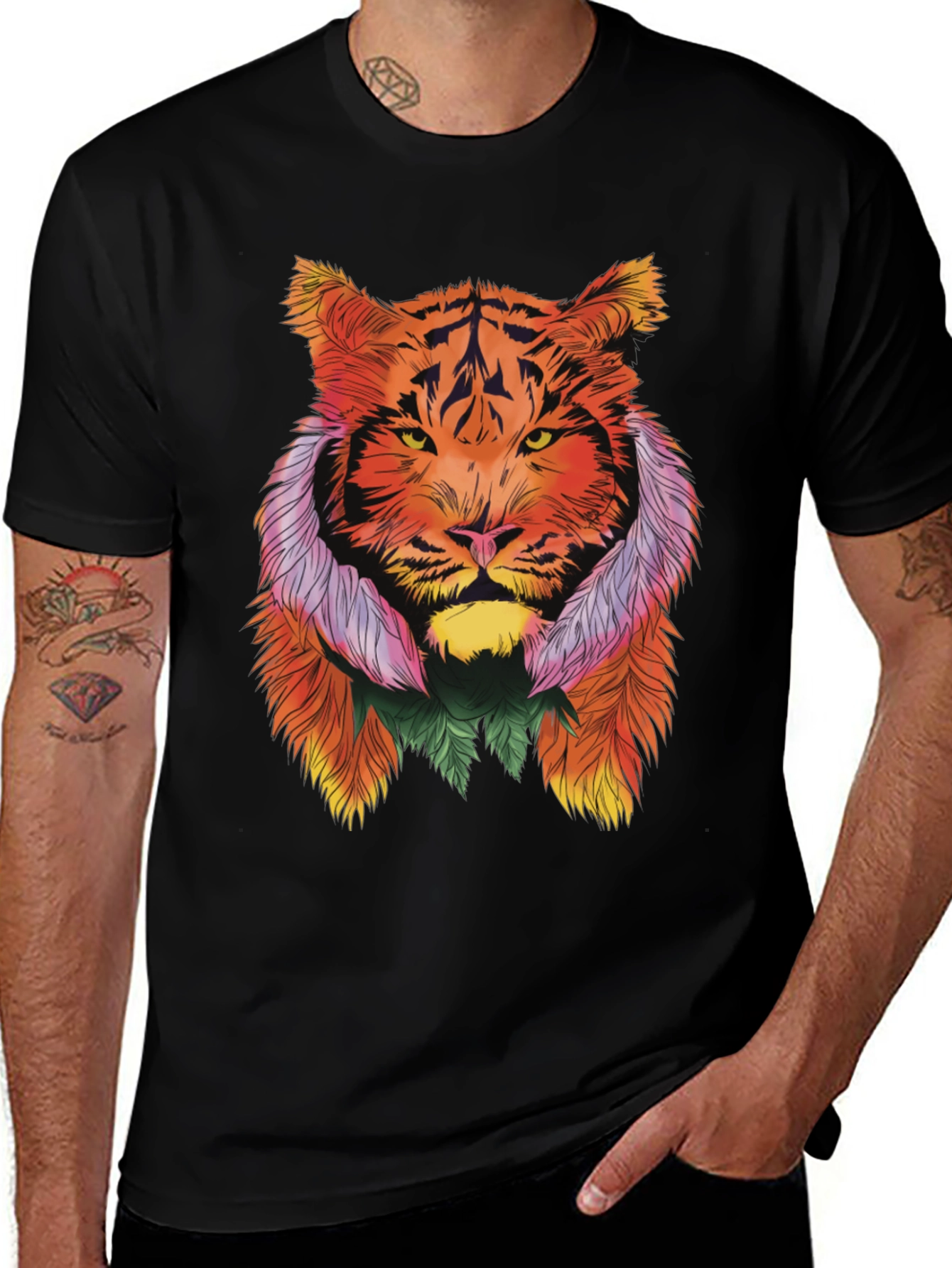 Variant 23 of Vibrant Tiger Graphic Tee - Stylish Animal Print Shirt