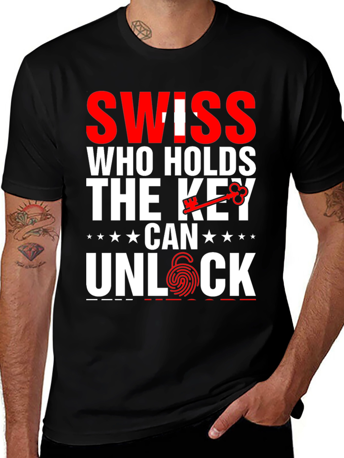 Variant 27 of Swiss Key Unlock Graphic T-Shirt