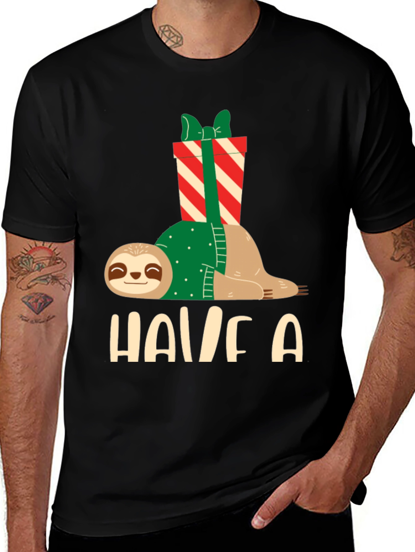 Variant 18 of Holiday Sloth T-Shirt - Festive Relaxed Fit